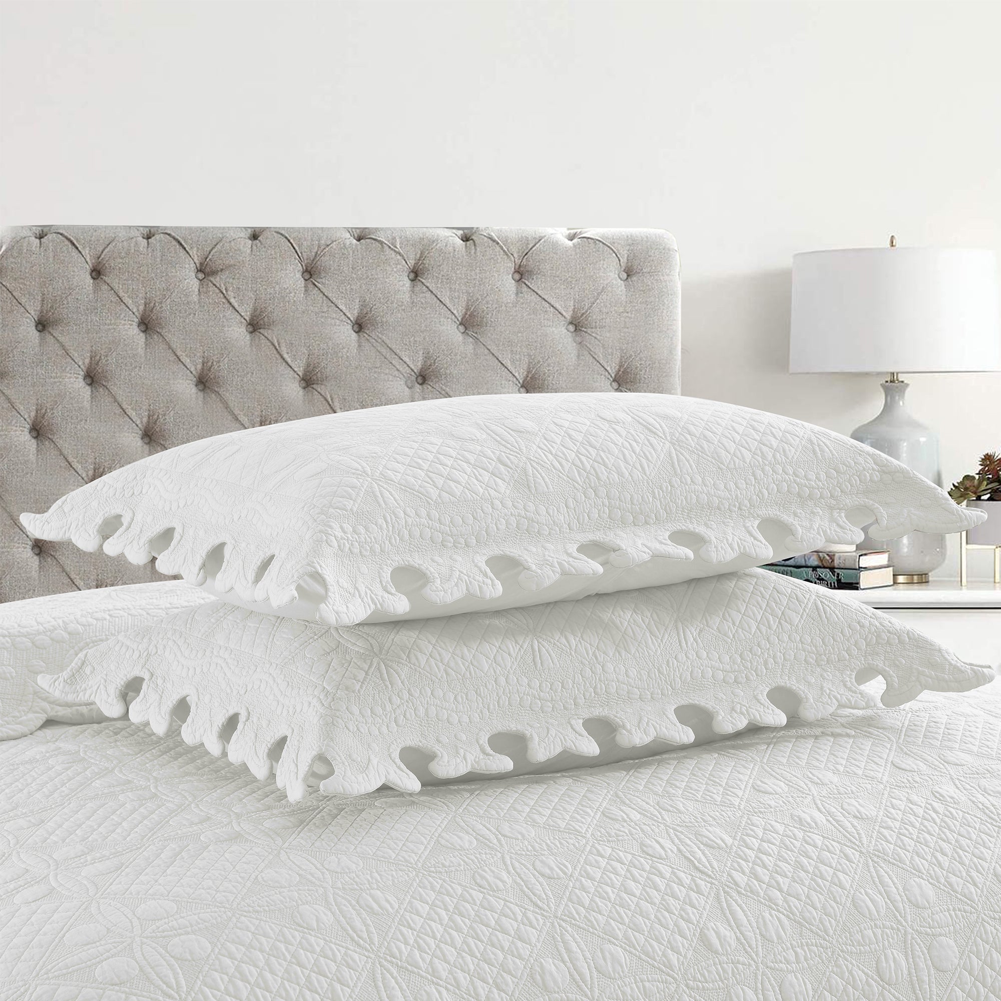 3 Piece 100% Cotton Oversized Lightweight Quilt Bedspread Set TW
