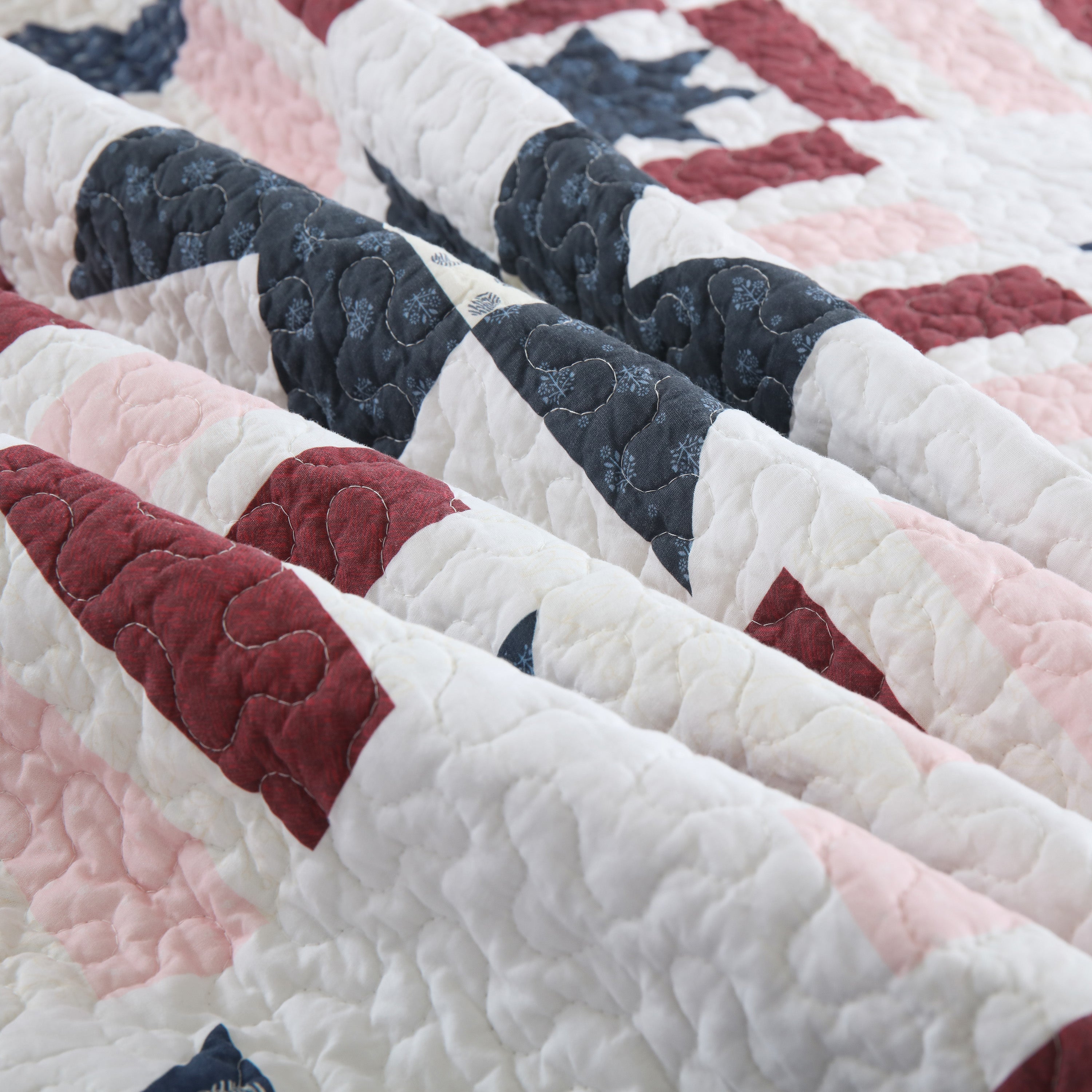 3 Piece Farmhouse Star Quilt Set – Patchwork Bedspread BY330