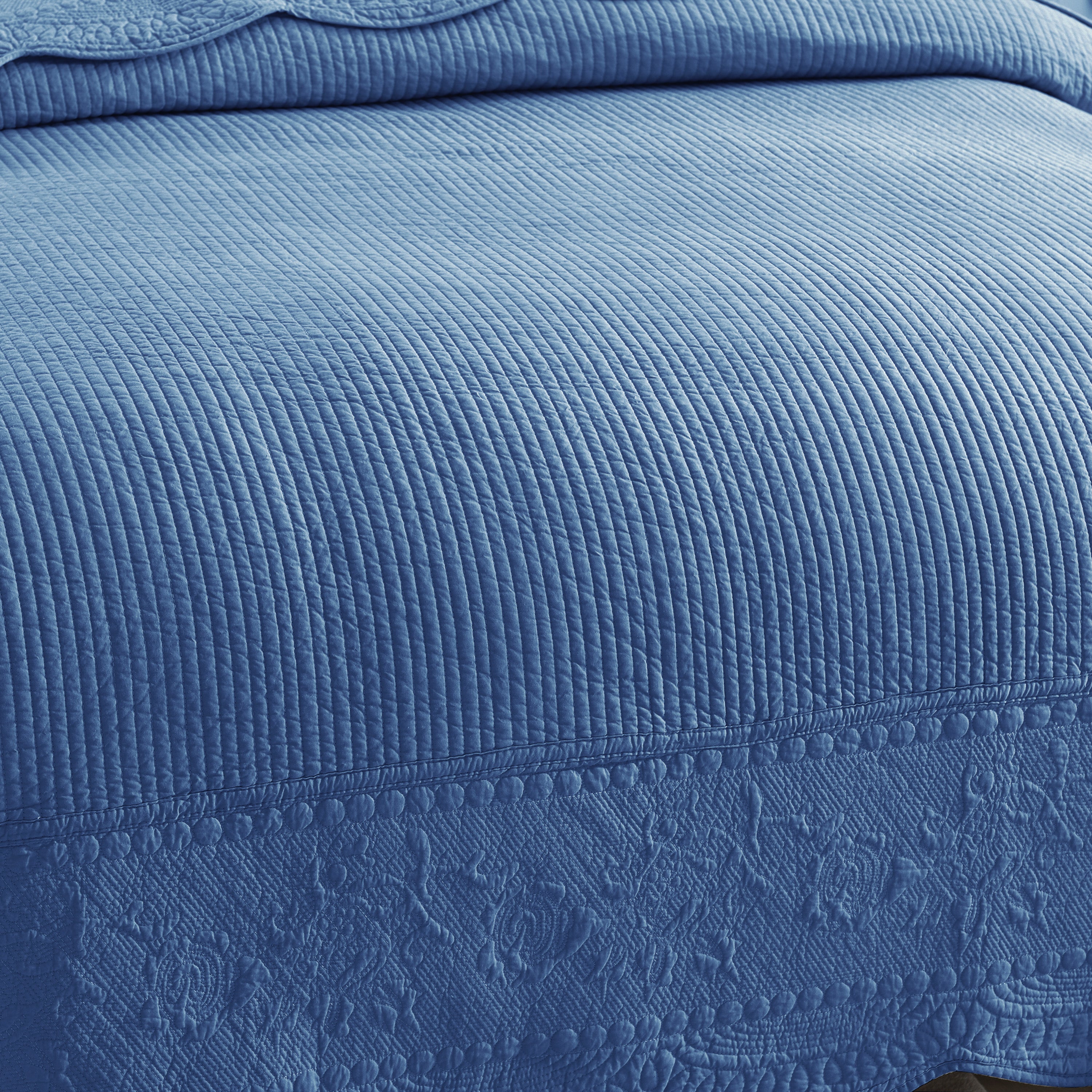 3 Piece 100% Cotton Quilt Set, Oversized Lightweight Textured Bedspread TG