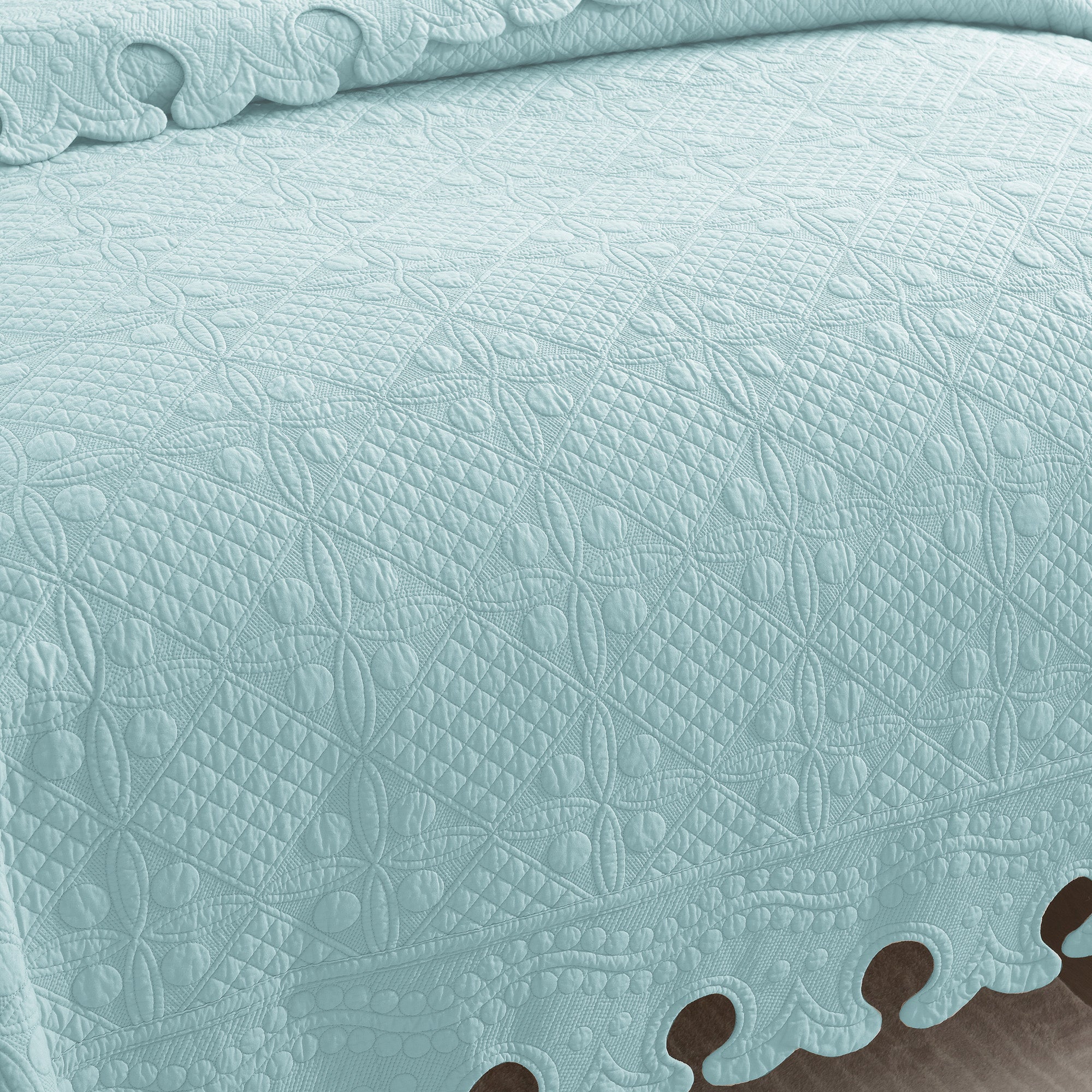 3 Piece 100% Cotton Oversized Lightweight Quilt Bedspread Set TW