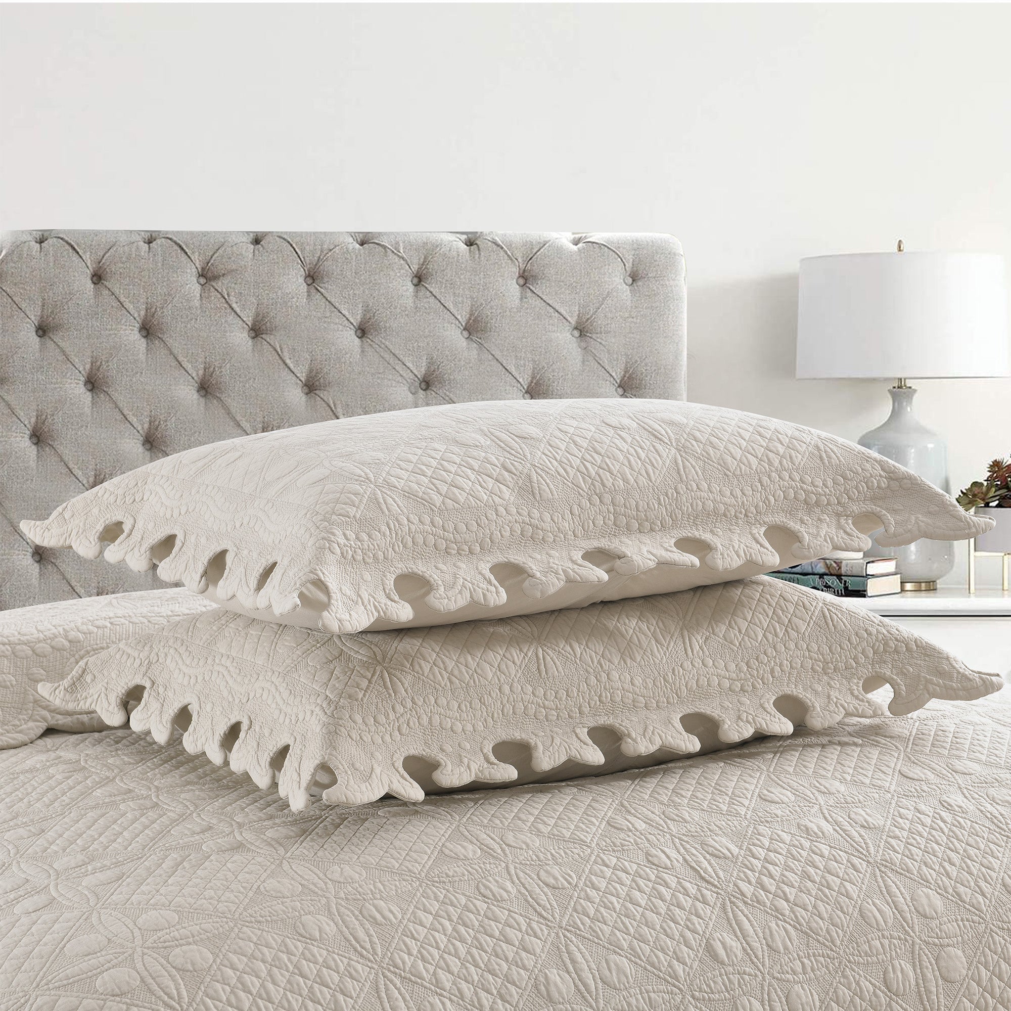 3 Piece 100% Cotton Oversized Lightweight Quilt Bedspread Set TW
