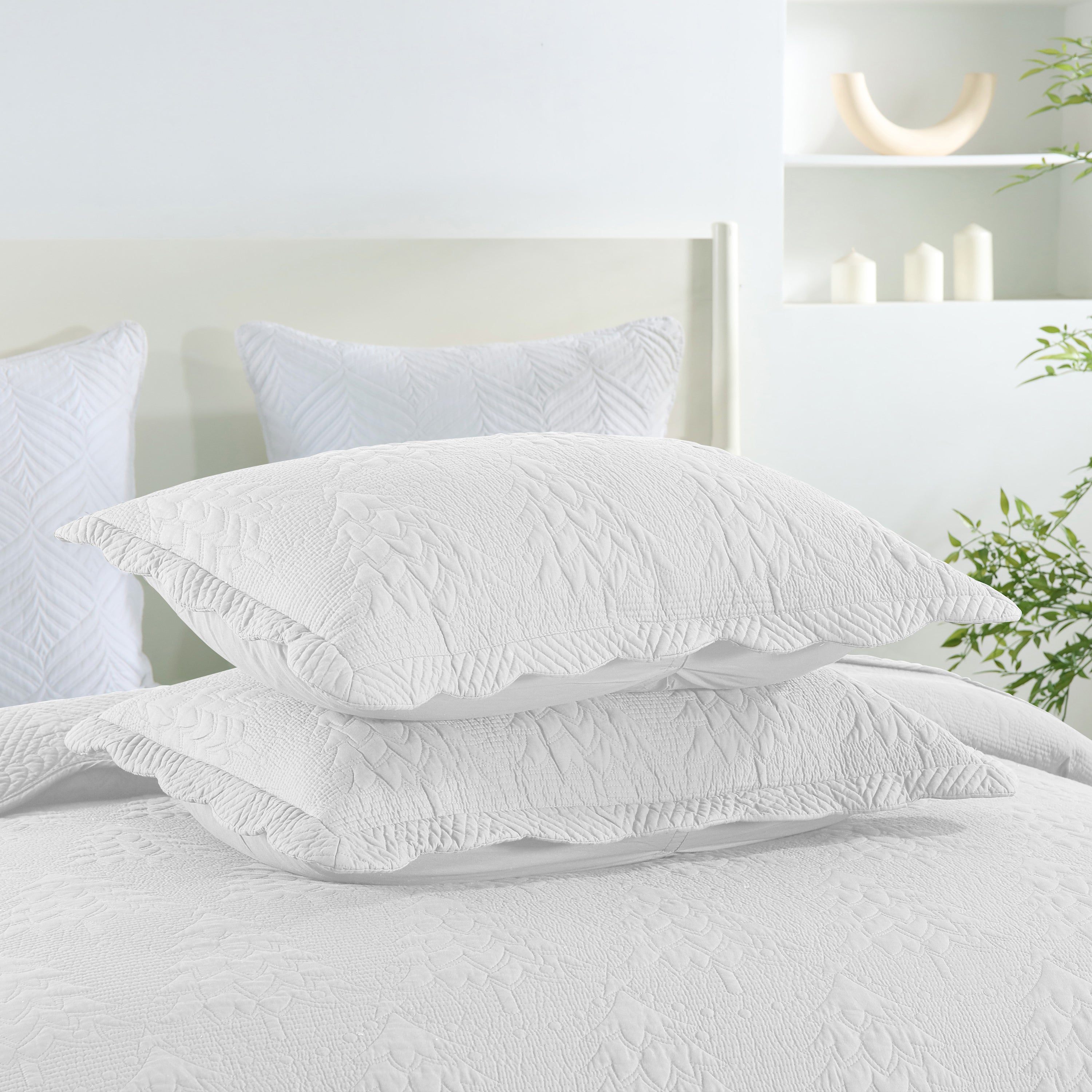 3 Piece 100% Cotton Christmas Tree Oversized Lightweight Bedspread Quilt Set TC