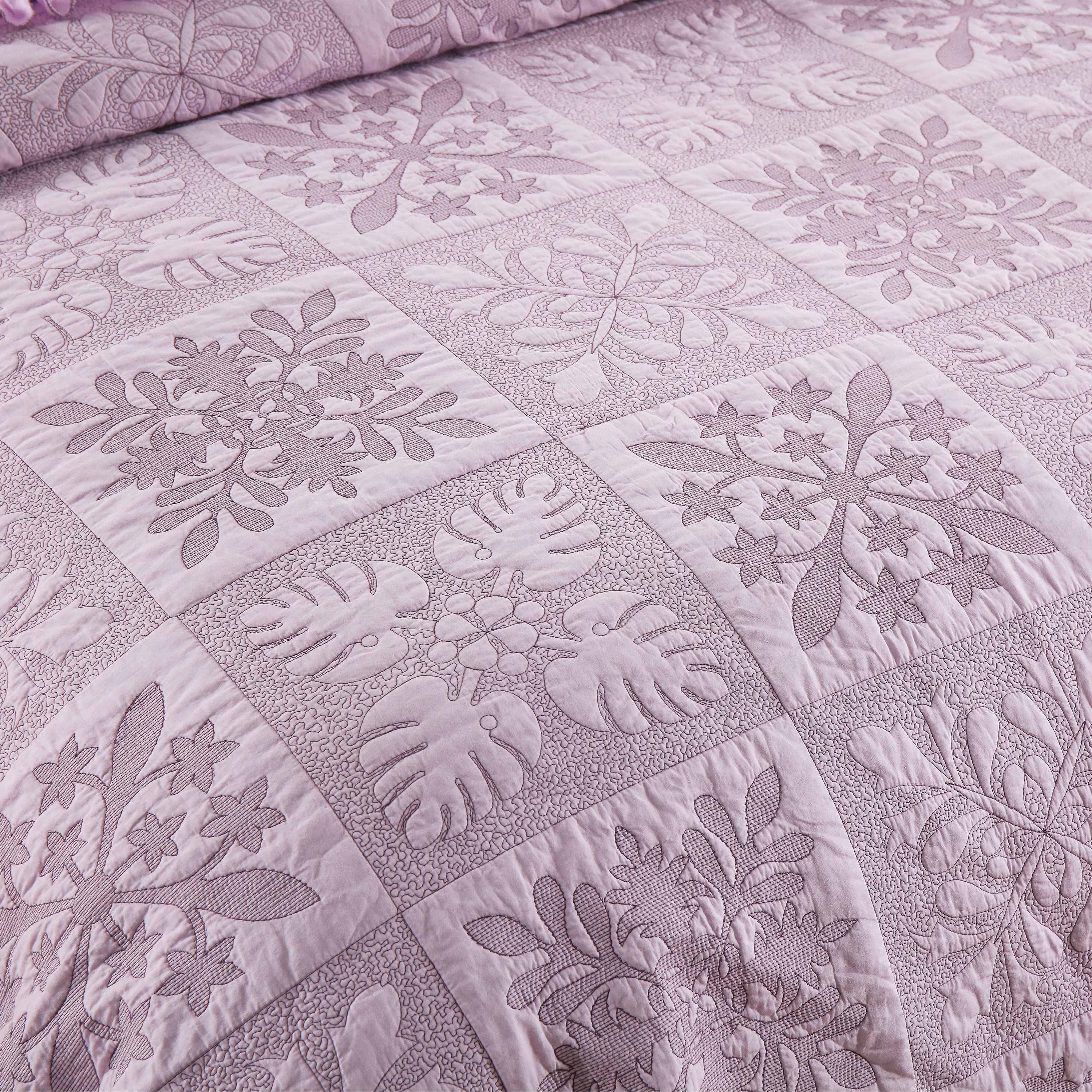 3 Piece 100% Cotton Embroidered Quilt Bedspread Set TJ