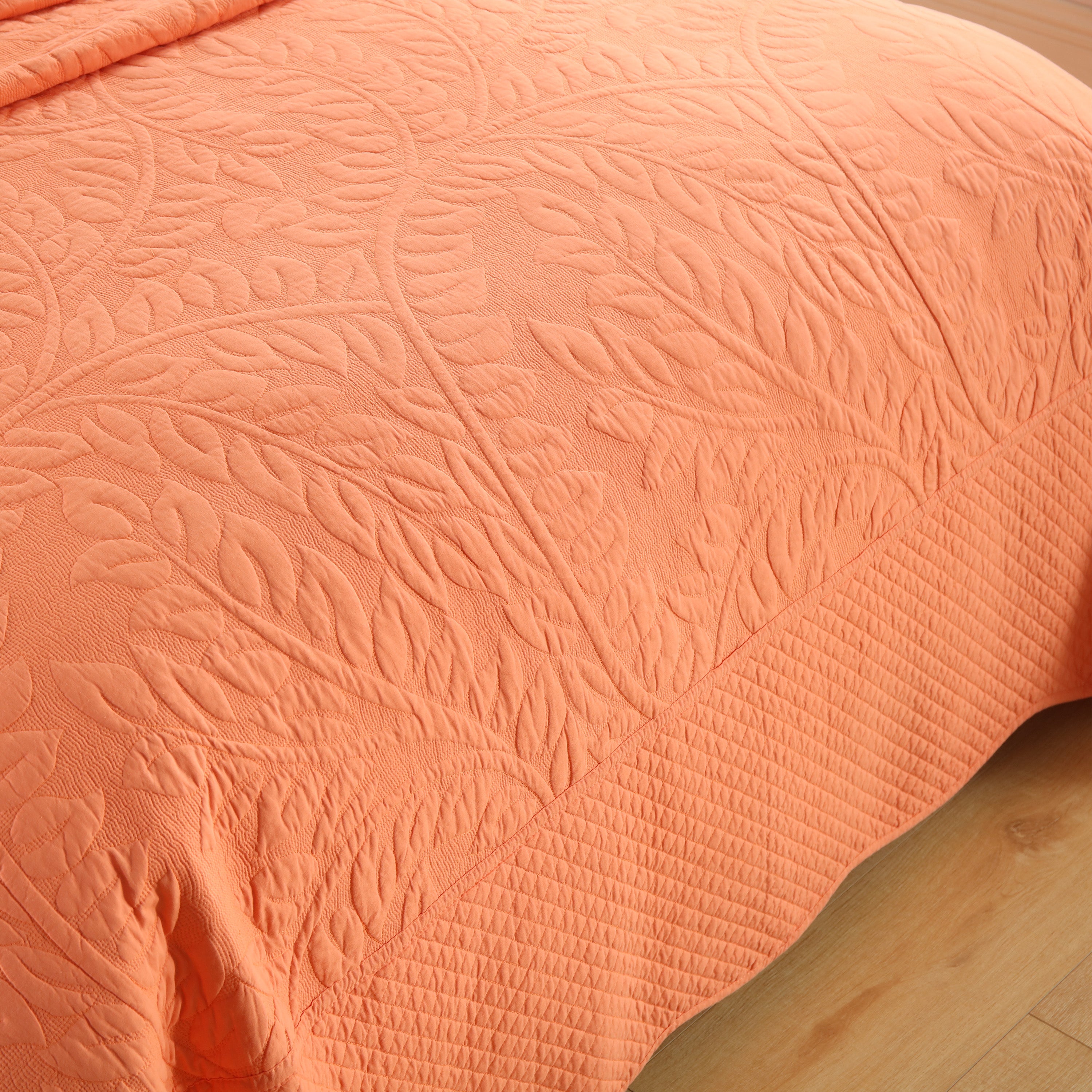 3 Piece 100% Cotton Quilt Set, Oversized Quilted Bedspread T