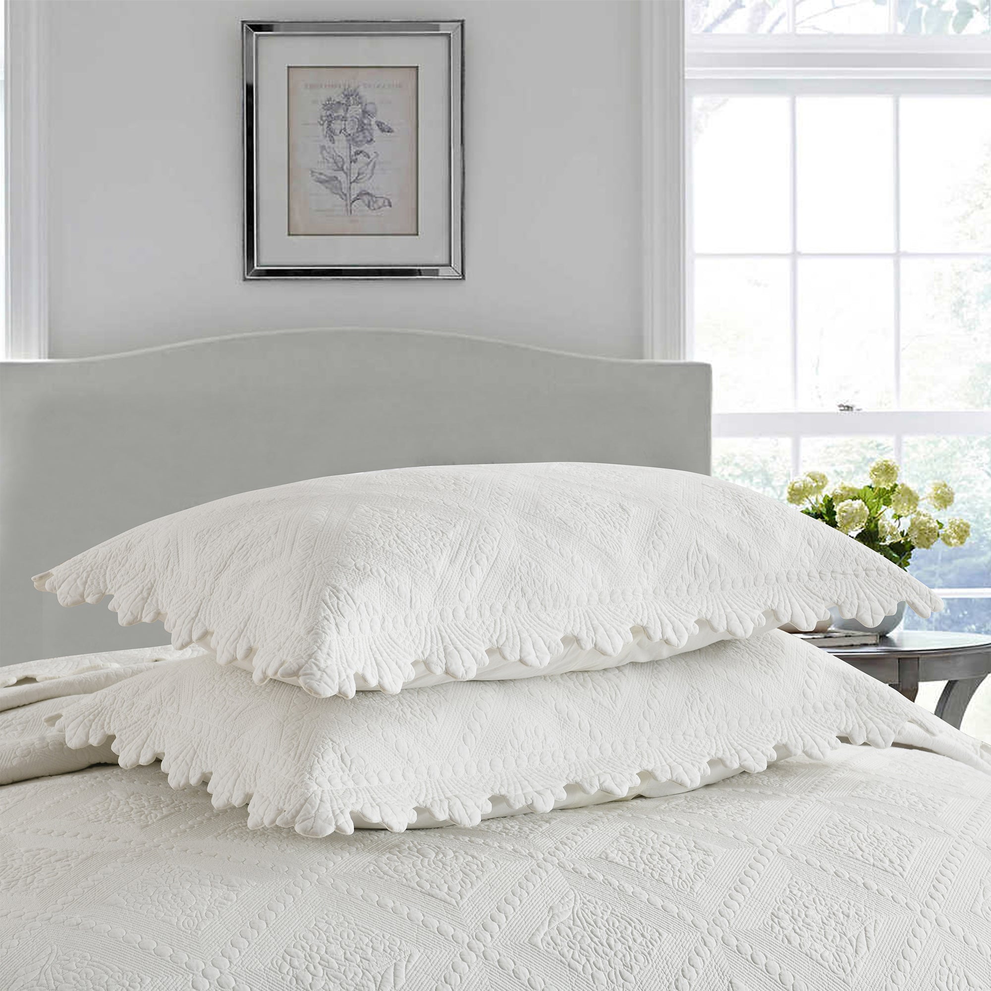 3 Piece 100% Cotton Oversized Lightweight Quilt Bedspread Set TK
