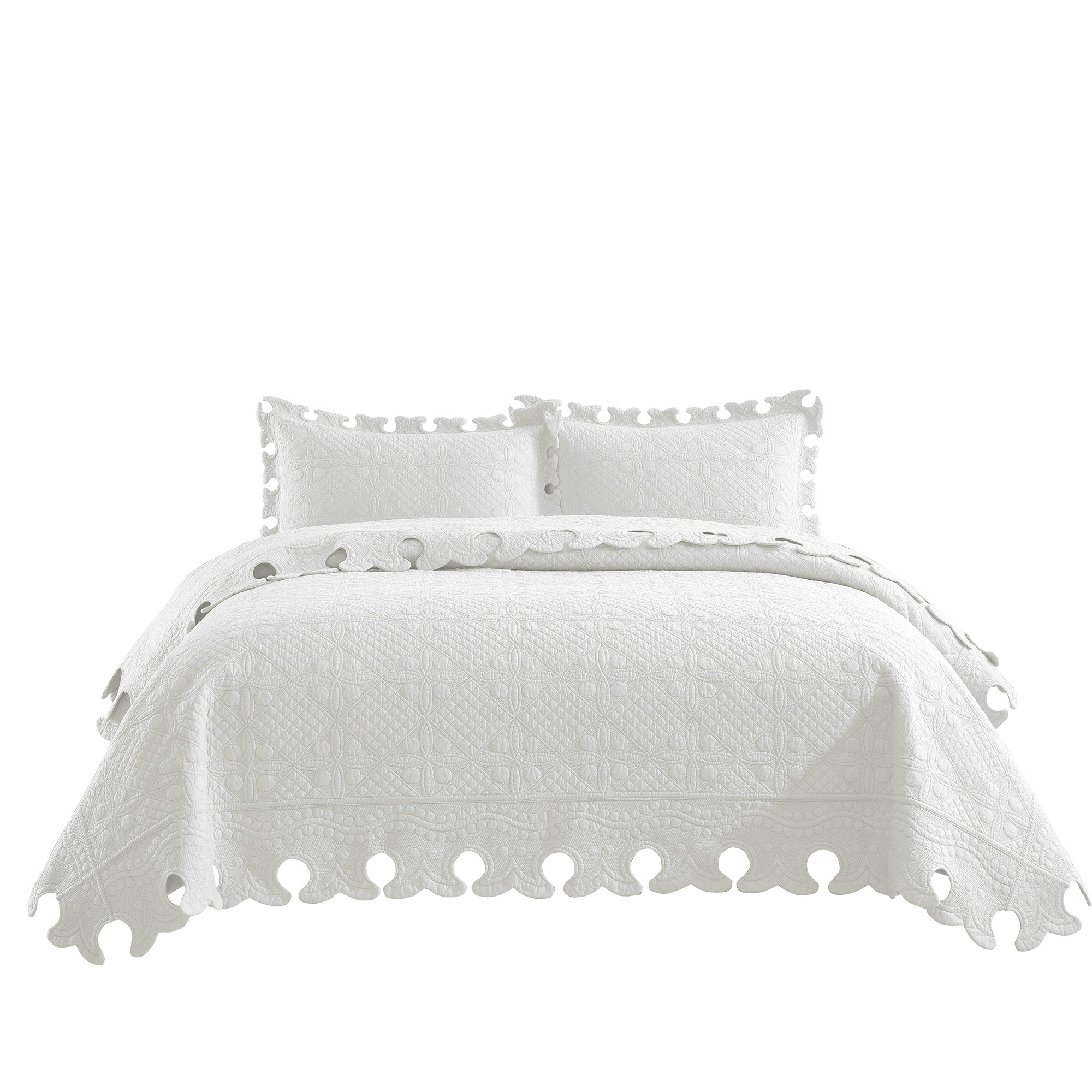 3 Piece 100% Cotton Oversized Lightweight Quilt Bedspread Set TW