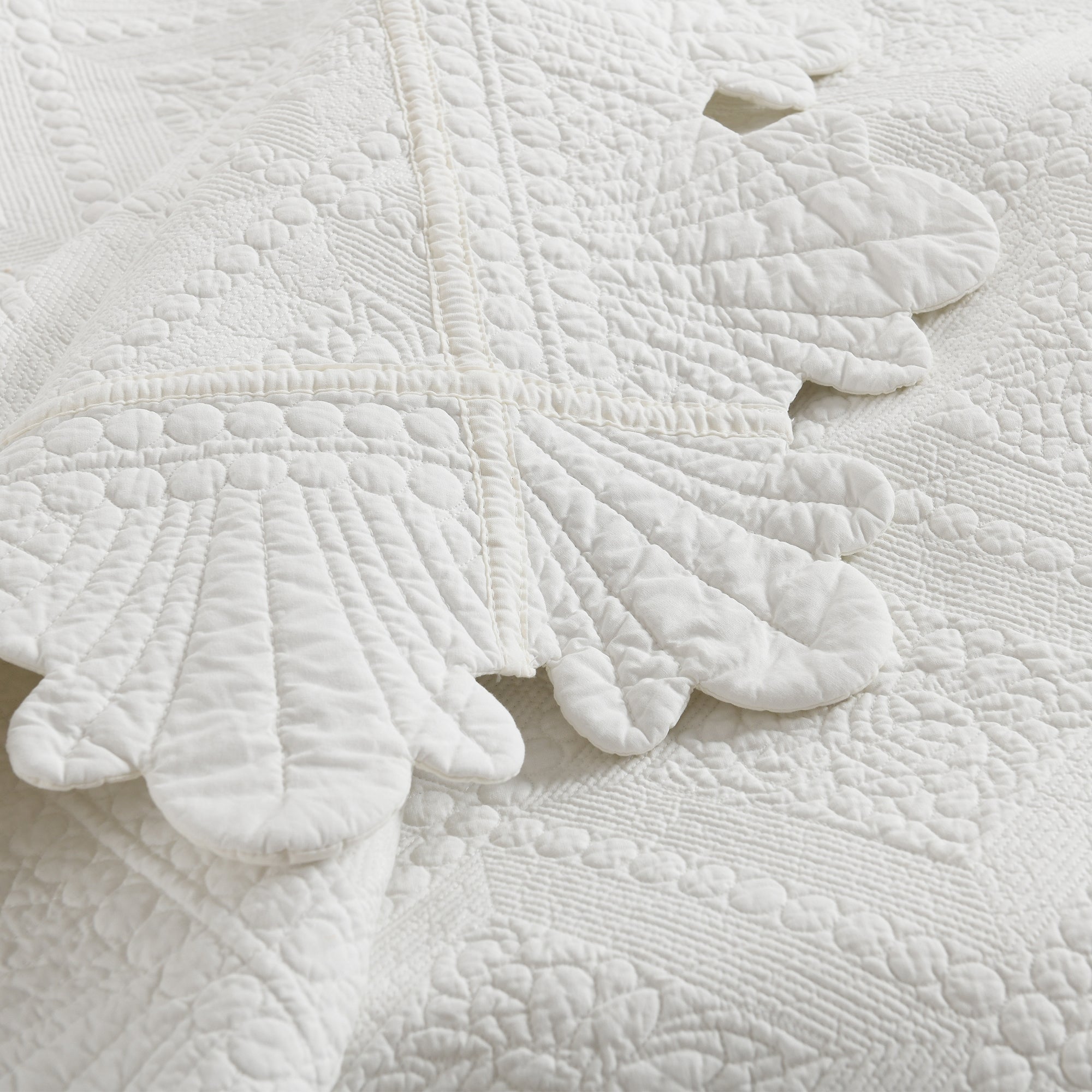 3 Piece 100% Cotton Oversized Lightweight Quilt Bedspread Set TK