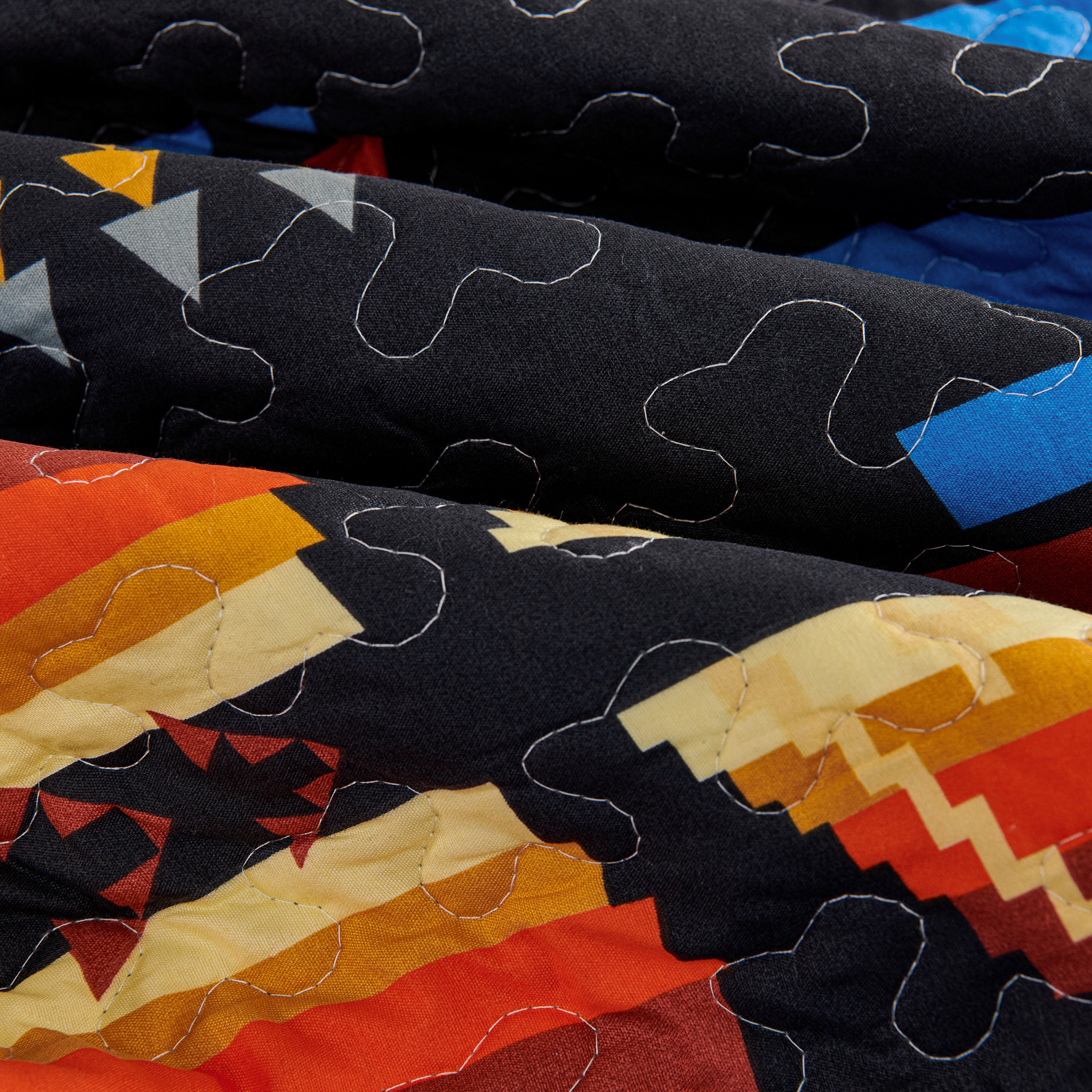 3 Piece Boho Colorful Geometric Printed Quilt Bedspread Set SS