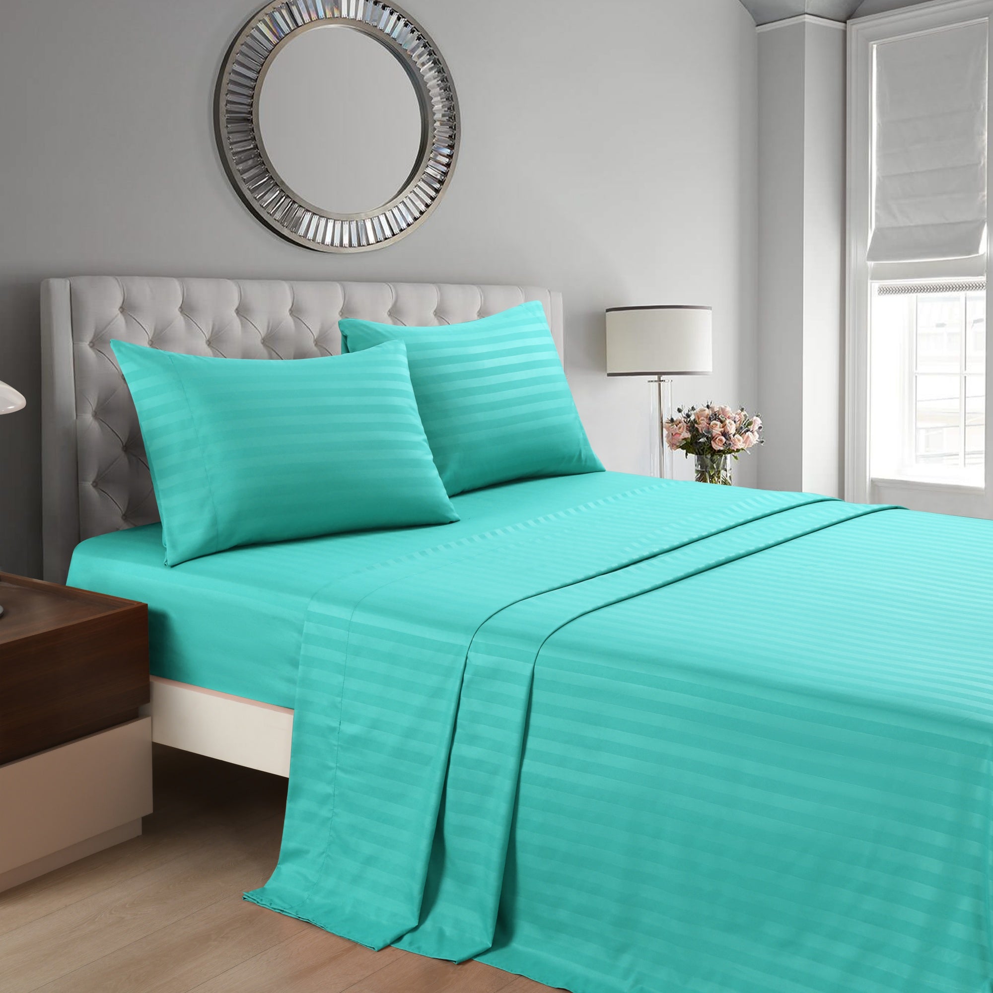 3/4 Piece Luxury Stripe Bed Sheet Set – Soft Hotel Bedding Collection 35000