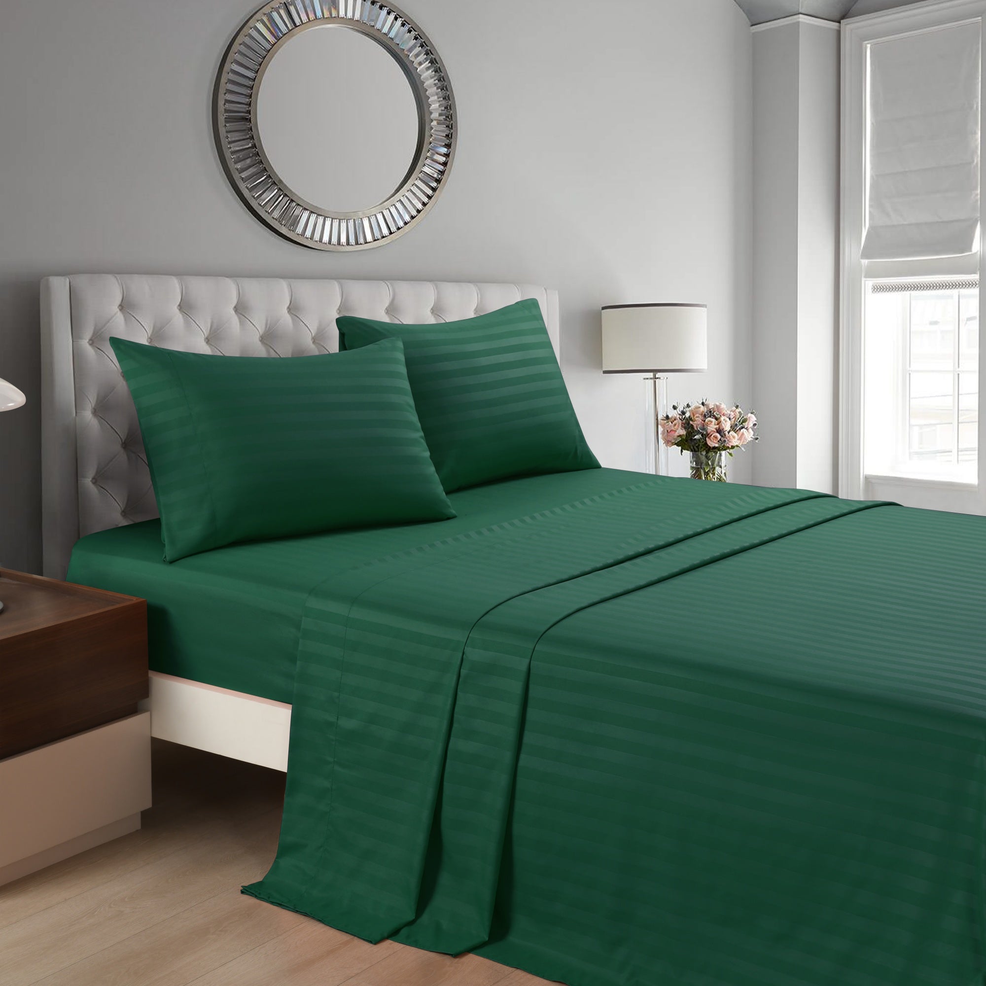 3/4 Piece Luxury Stripe Bed Sheet Set – Soft Hotel Bedding Collection 35000