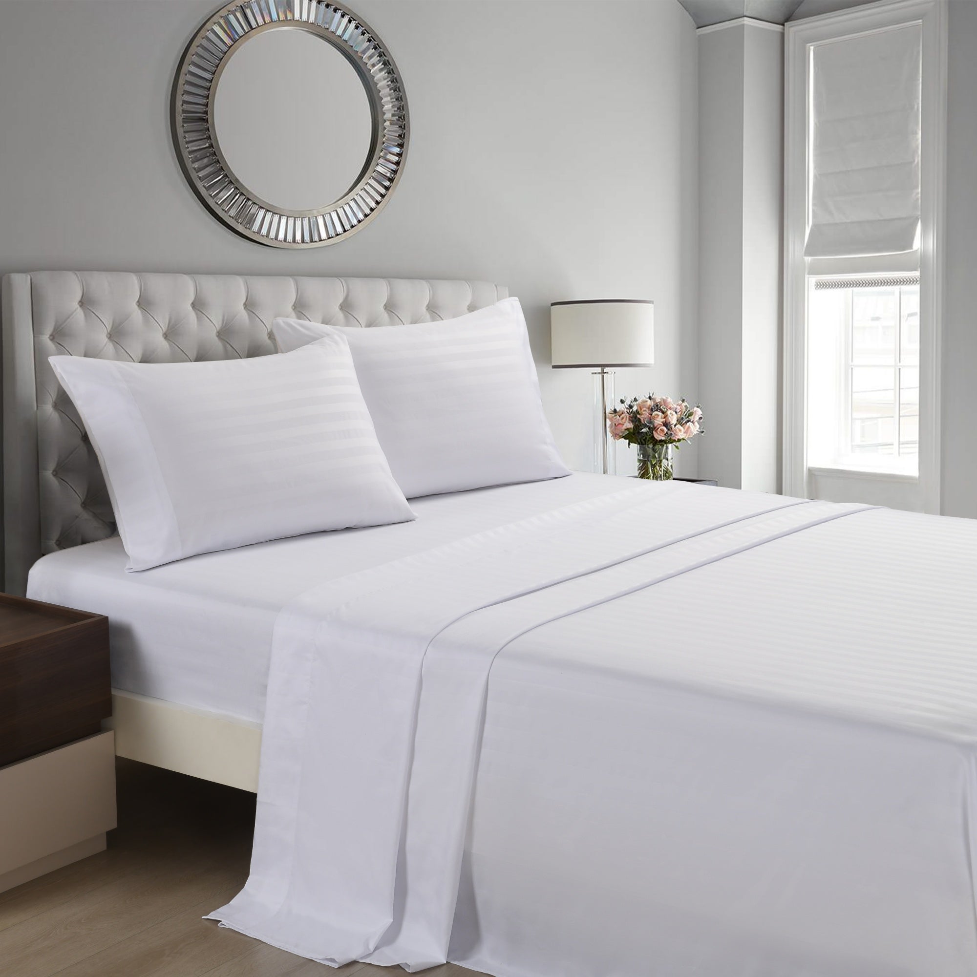 3/4 Piece Luxury Stripe Bed Sheet Set – Soft Hotel Bedding Collection 35000