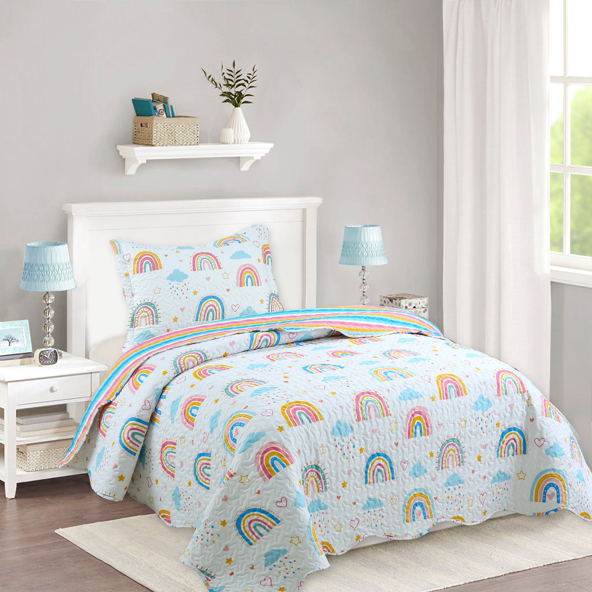 2/3 Piece Kids Quilt Bedspread Set Throw Blanket
