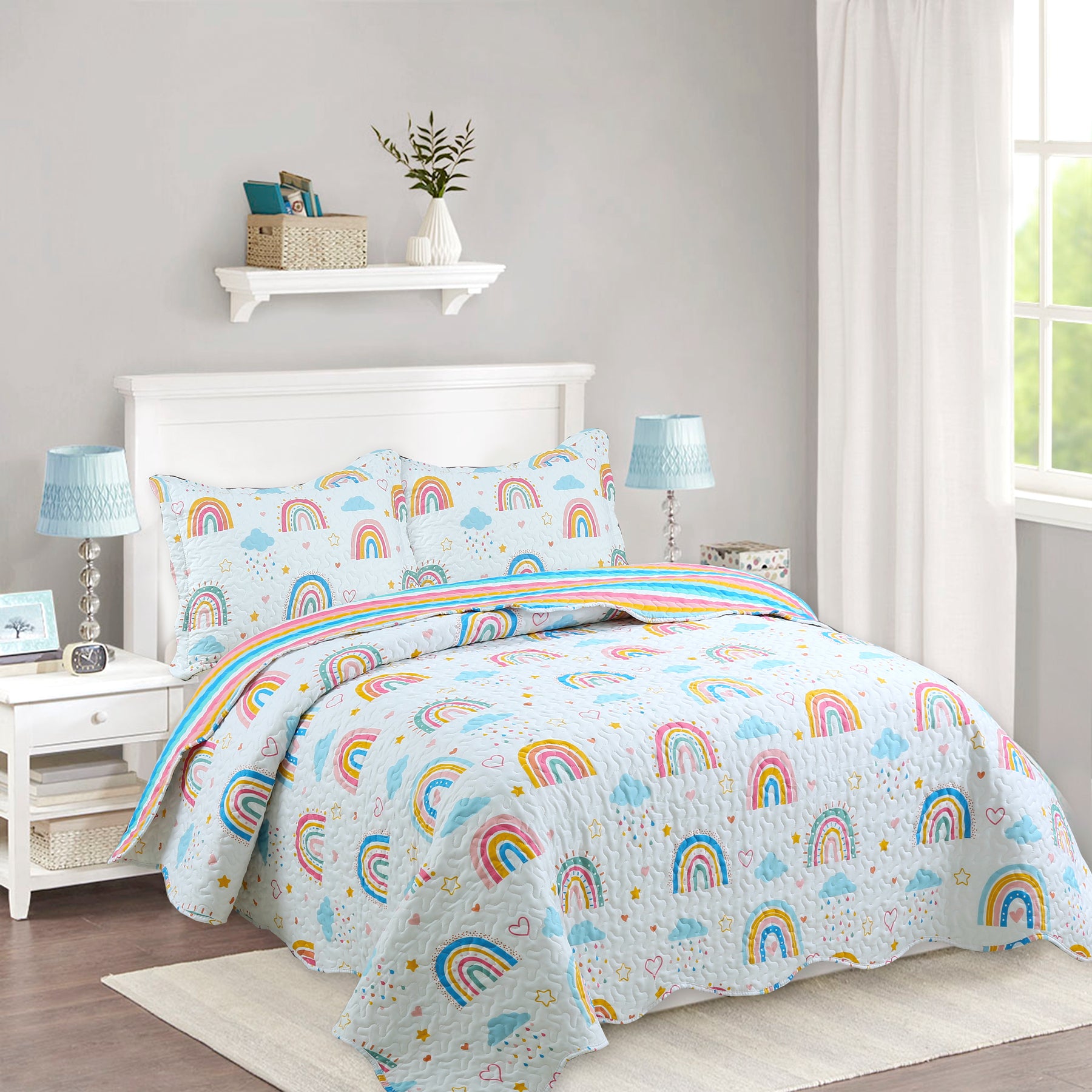 2/3 Piece Kids Quilt Bedspread Set Throw Blanket