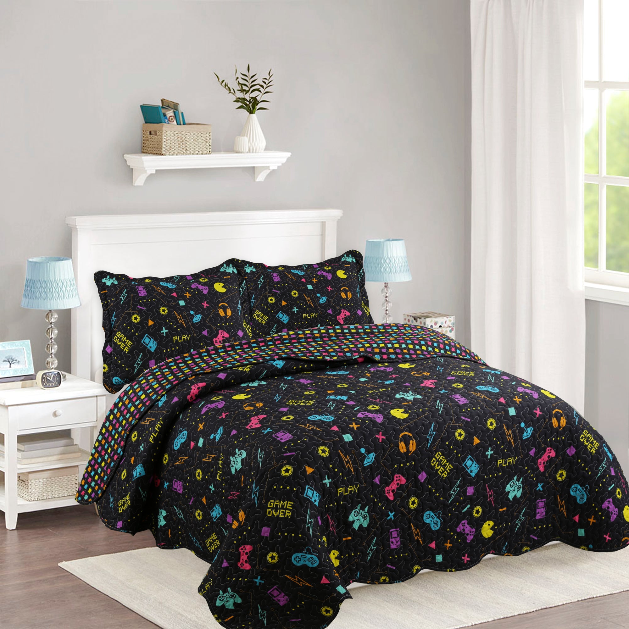 2/3 Piece Kids Quilt Bedspread Set Throw Blanket