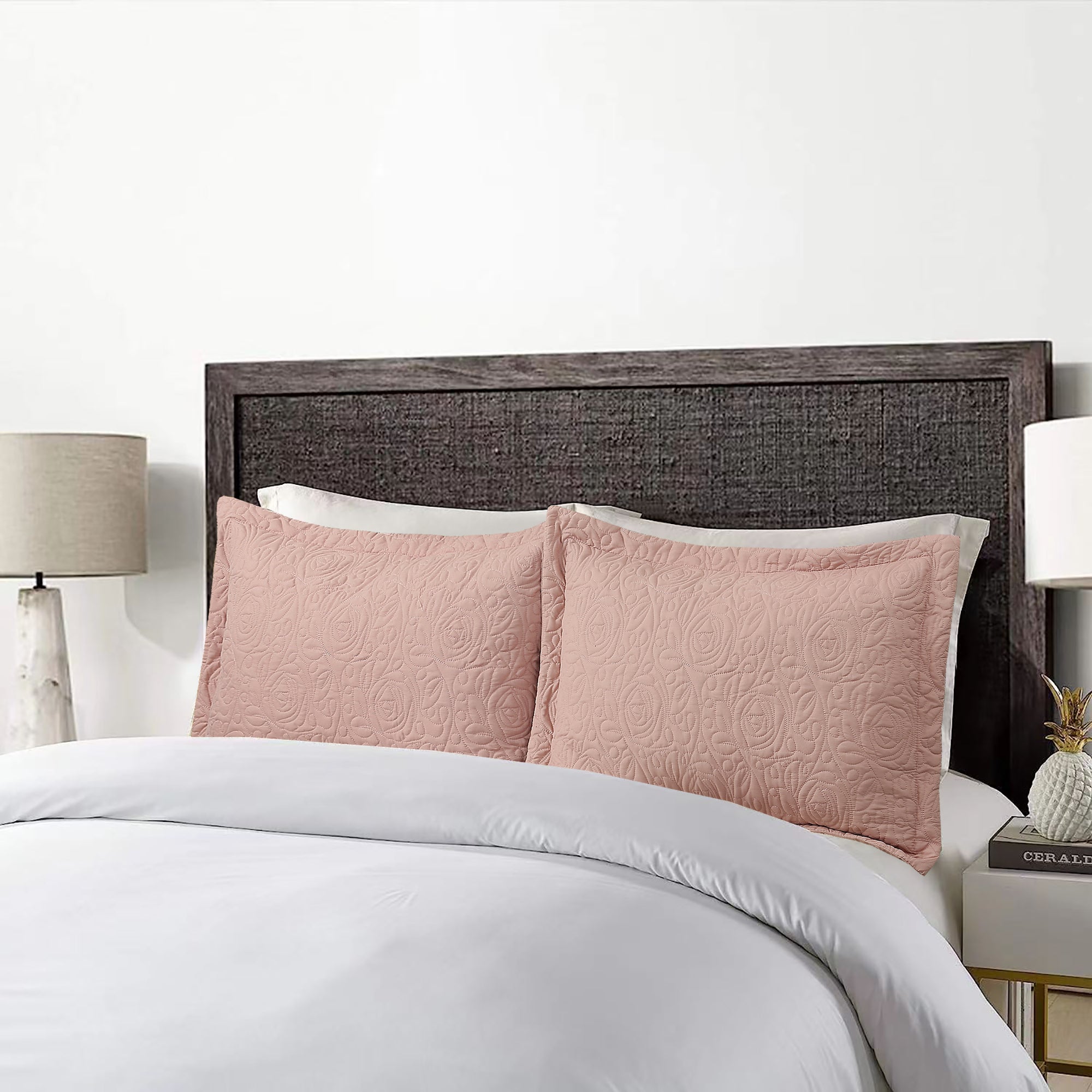 2 Piece Embroidered Pillow Shams Standard Size
