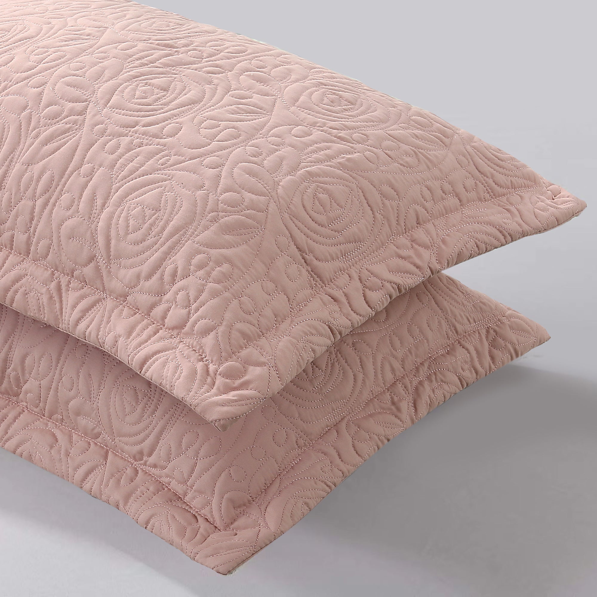 2 Piece King Size Quilted Pillow Shams, Decorative Pillow Covers