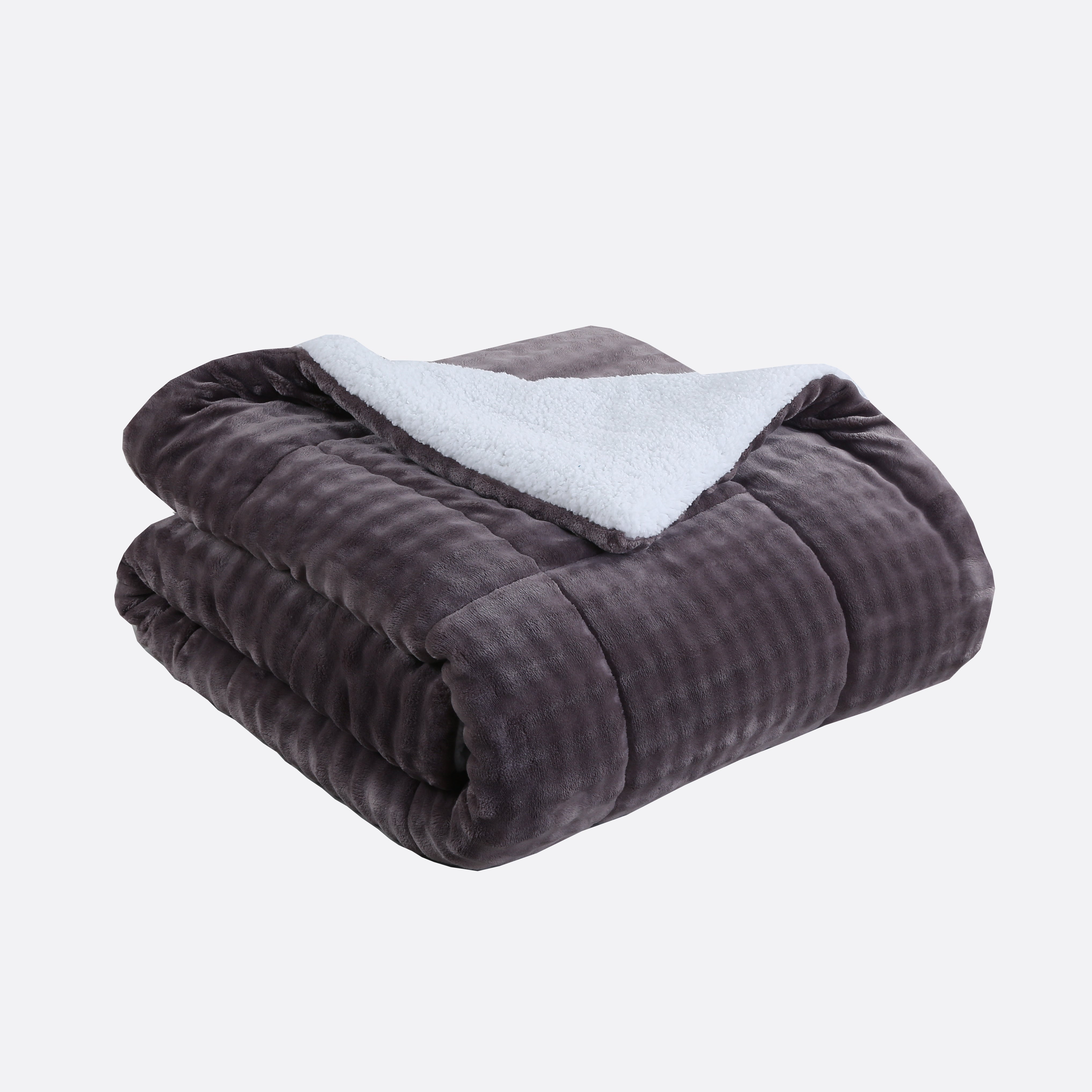 3 Piece Plush Flannel Comforter Set – Soft Bubble Velvet
