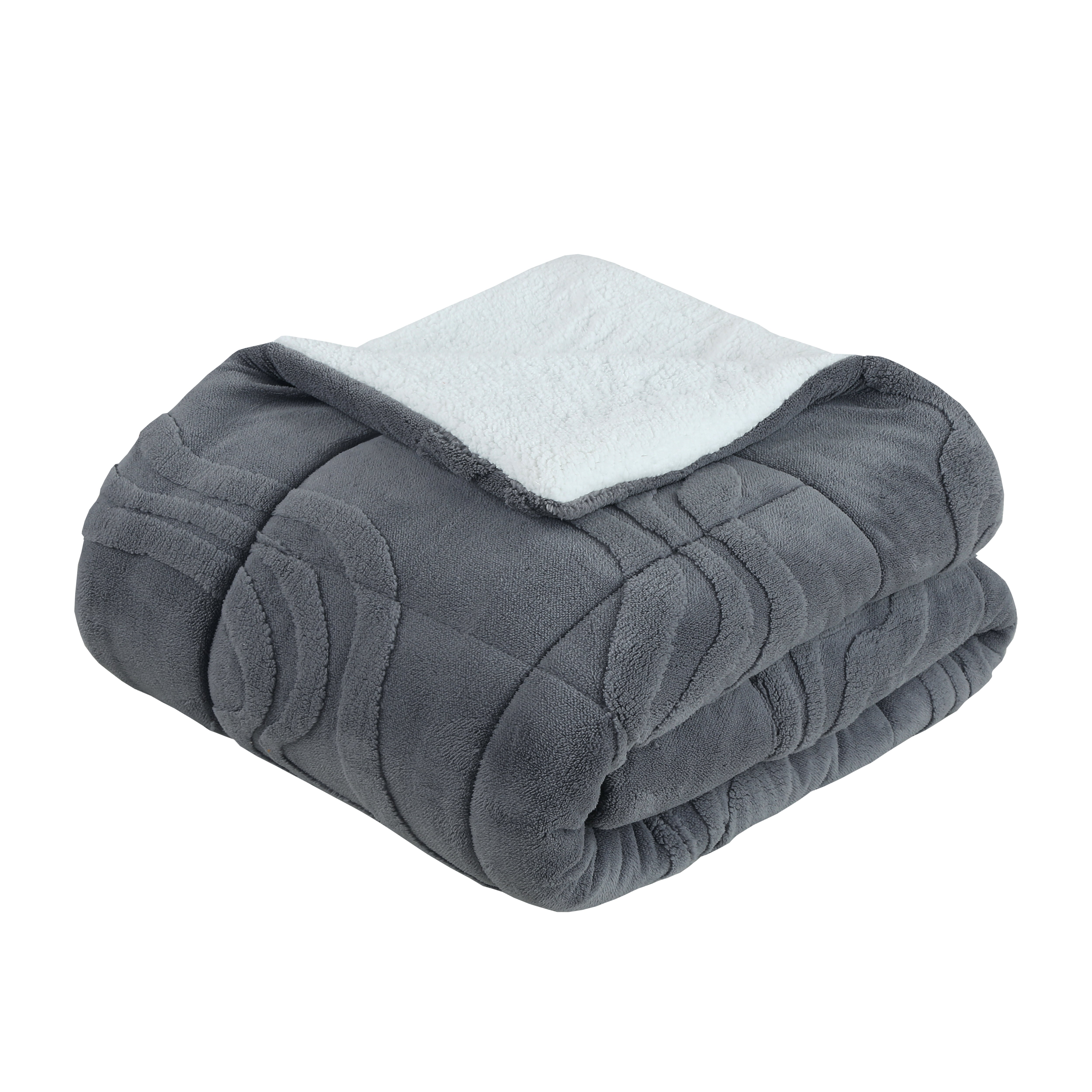 Luxury 3 Piece Wave Jacquard Plush Comforter Set MEW