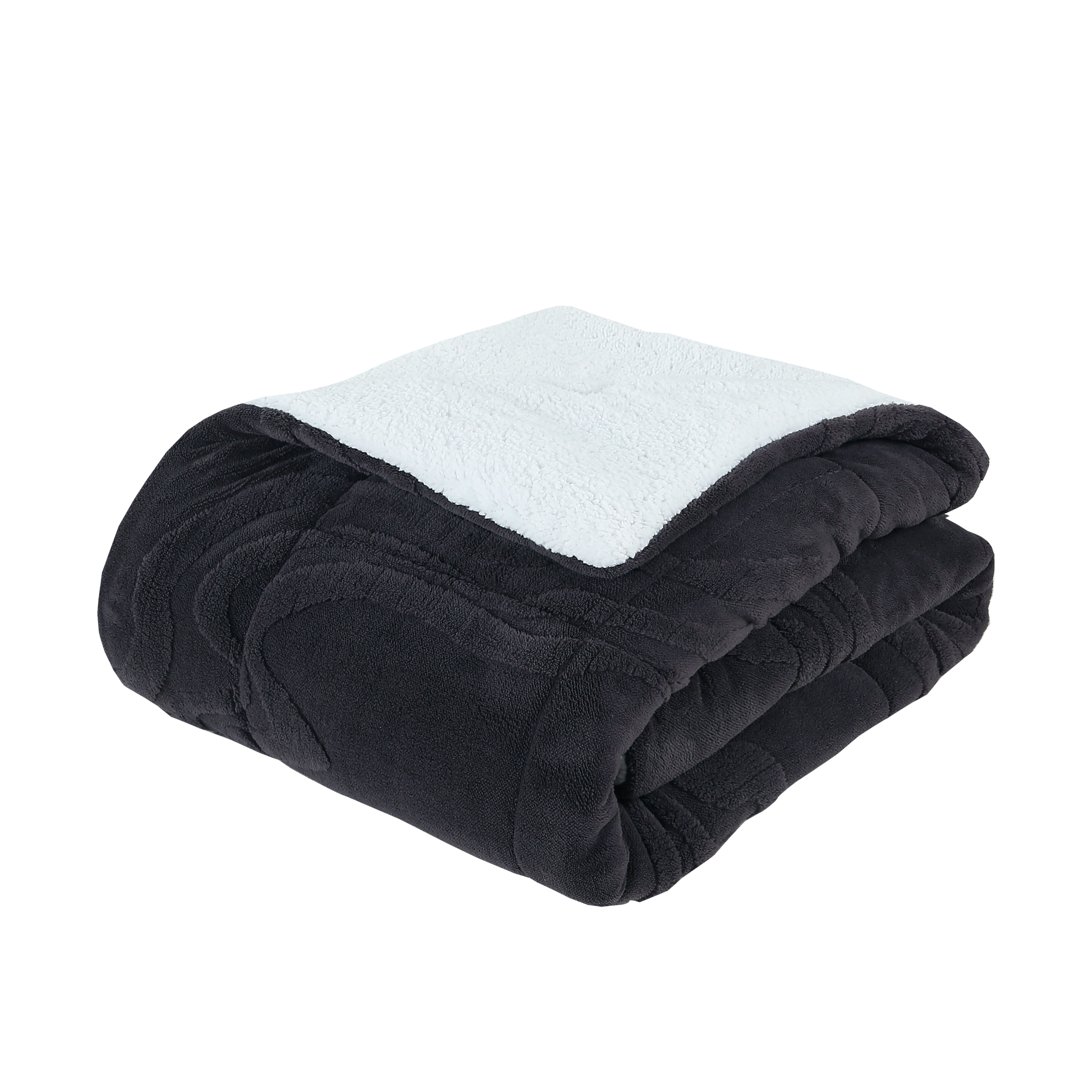 Luxury 3 Piece Wave Jacquard Plush Comforter Set MEW