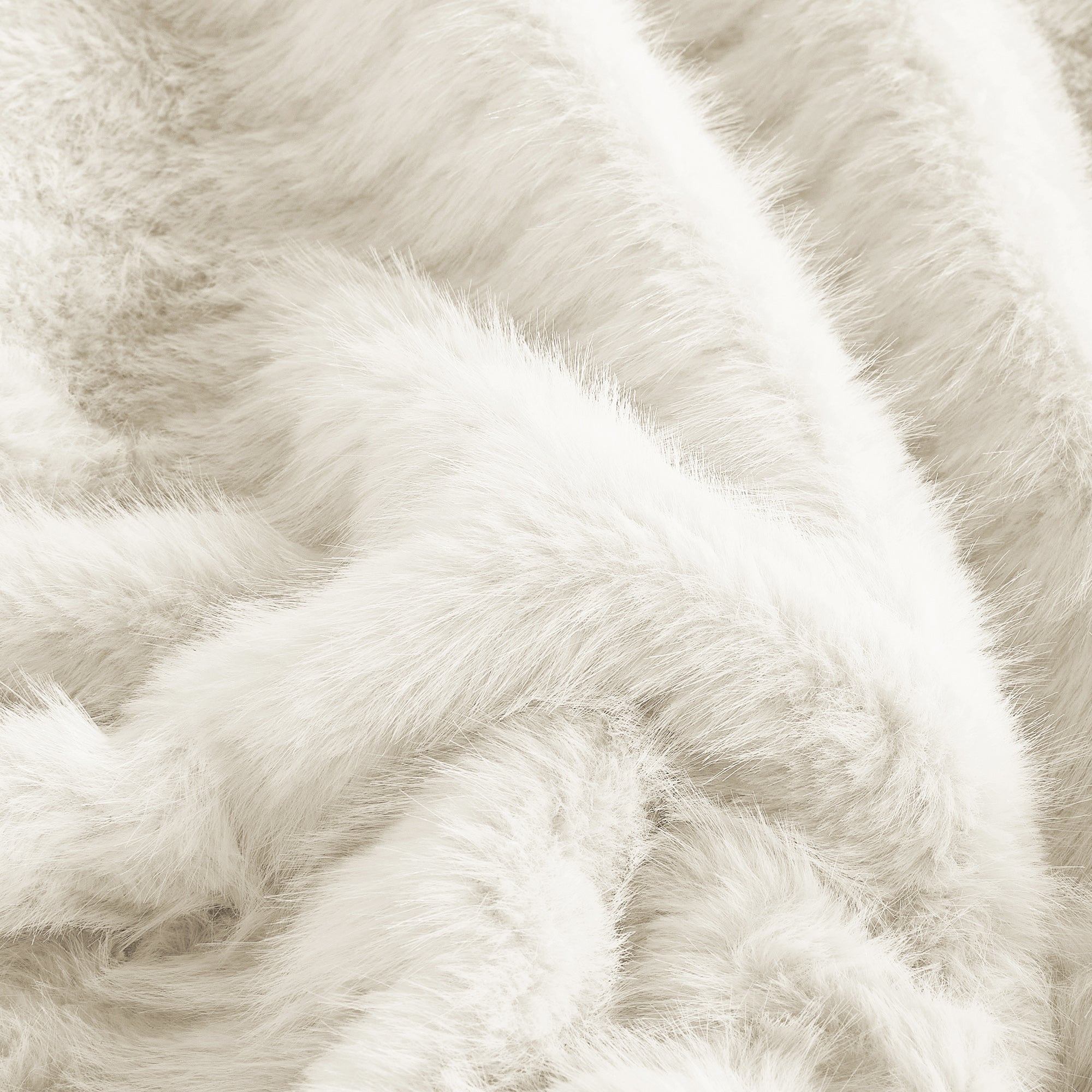 4-Piece Textured Diagonal Stripe Faux Fur Comforter Set with Velvet Backing
