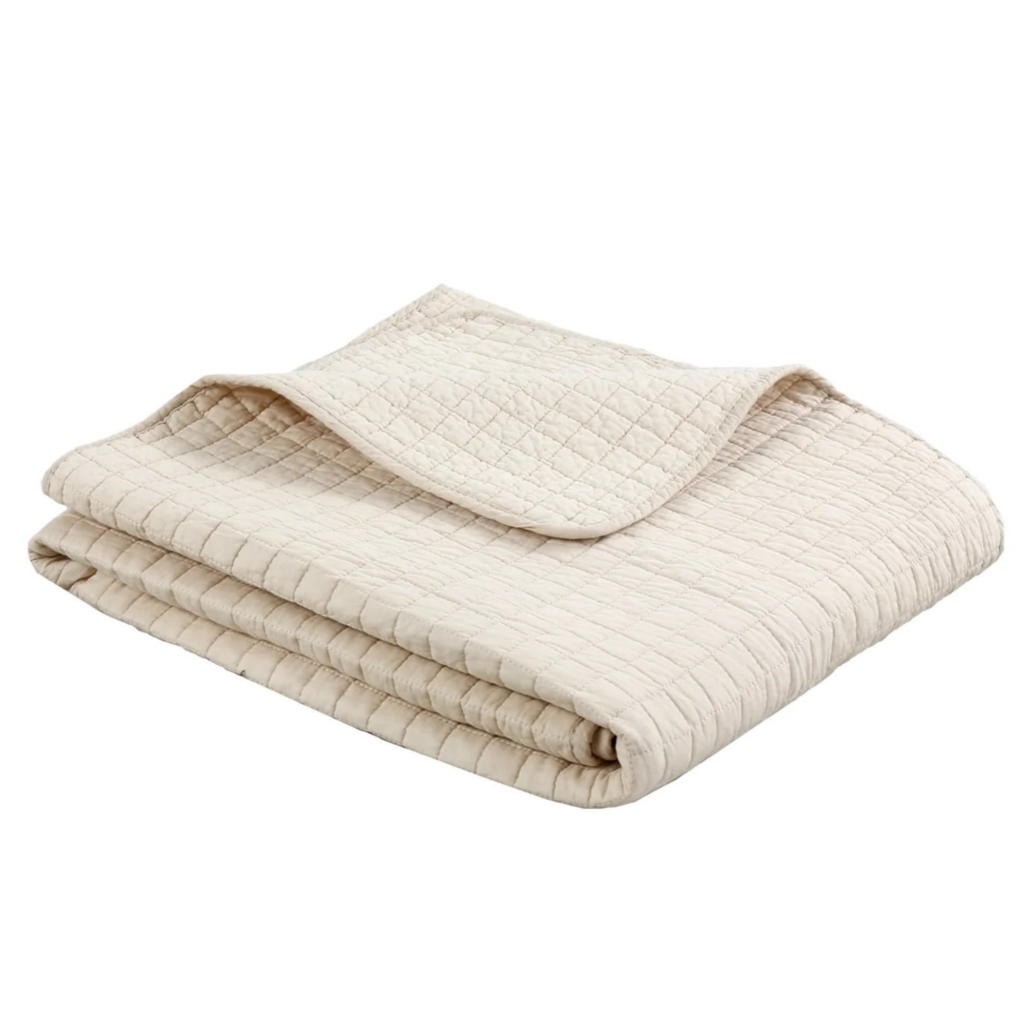 100% Cotton Quilted Throw Blanket Soft Decorative Couch Sofa Cover Lightweight Bed Throw