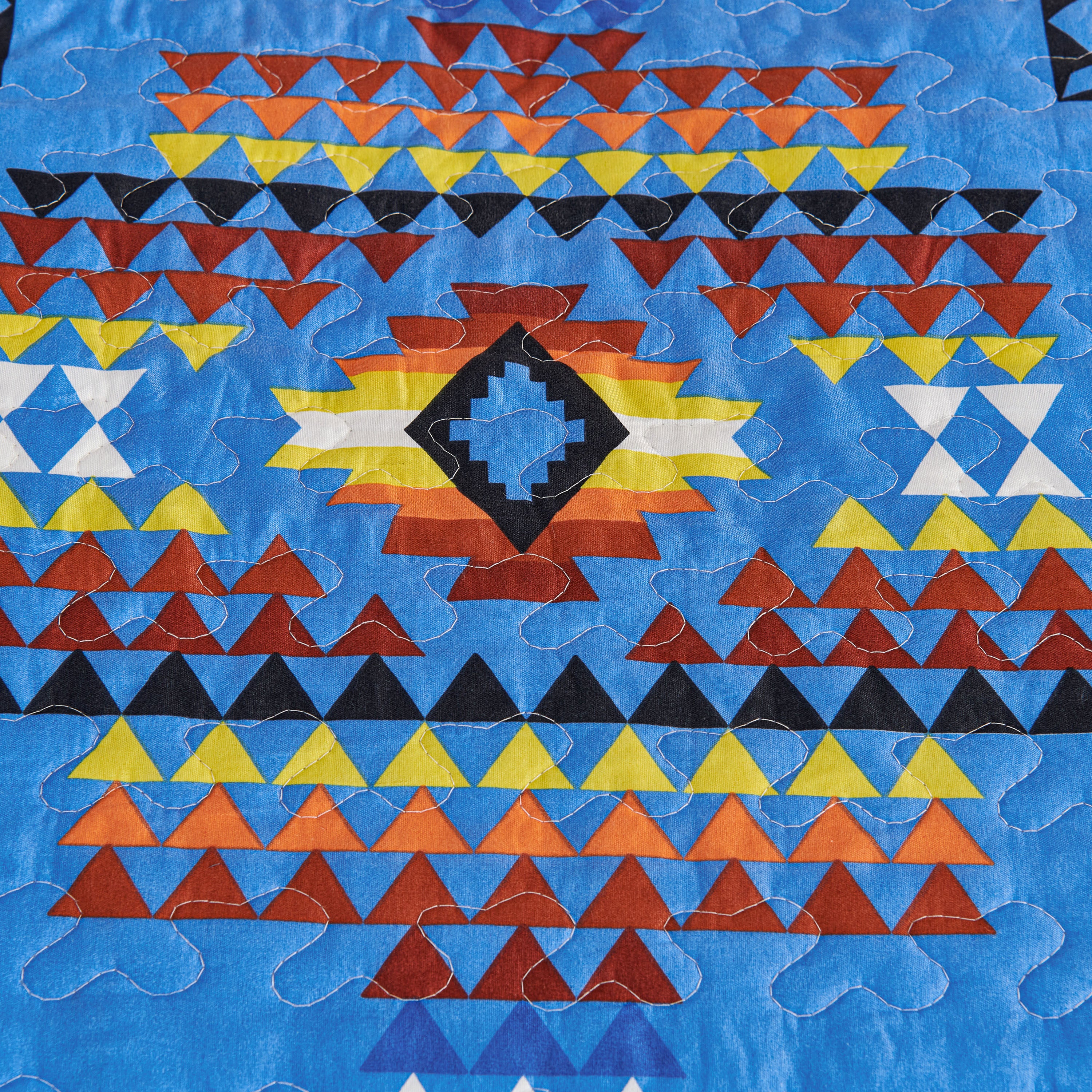 3 Piece Boho Colorful Geometric Printed Quilt Bedspread Set SS