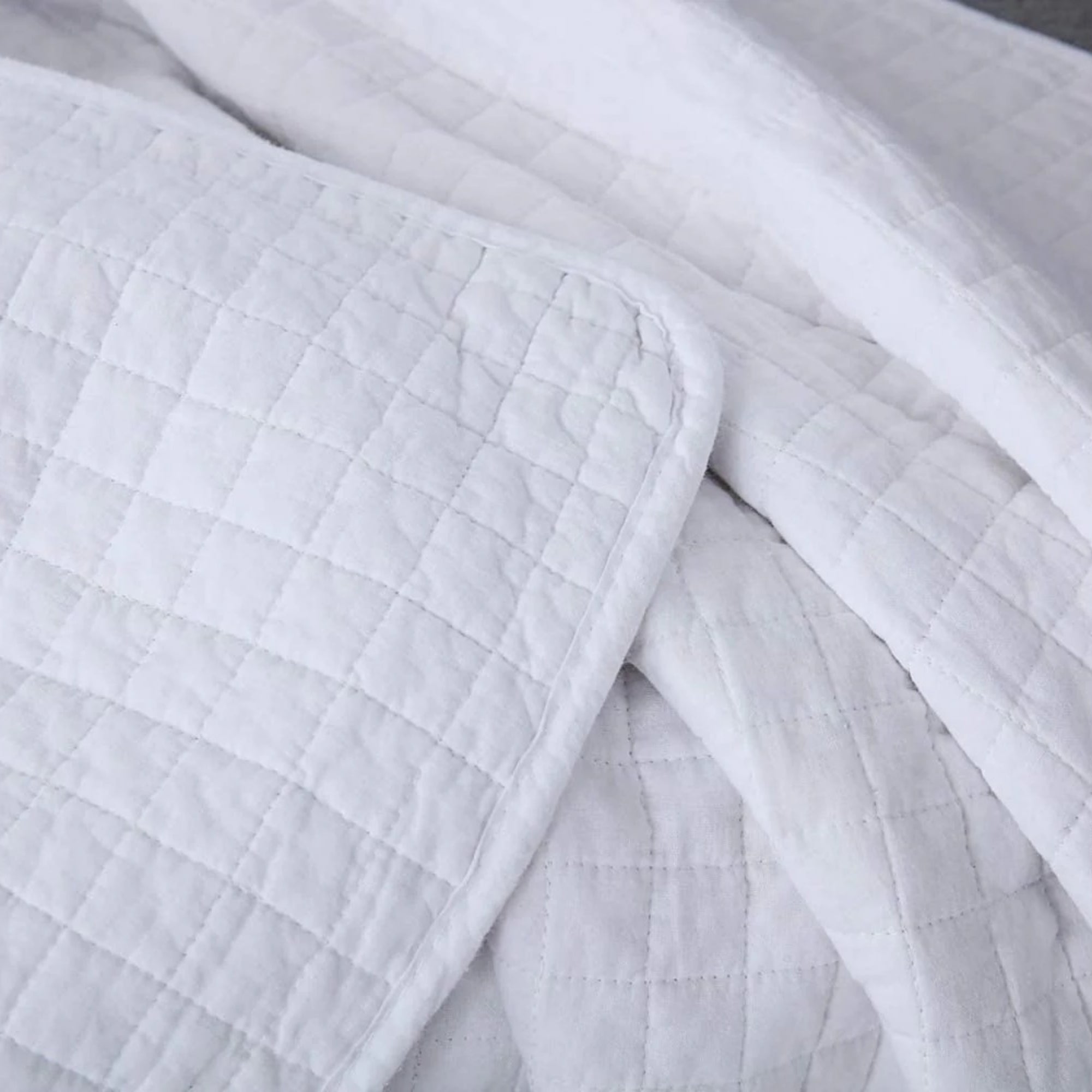 100% Cotton Quilted Throw Blanket Soft Decorative Couch Sofa Cover Lightweight Bed Throw