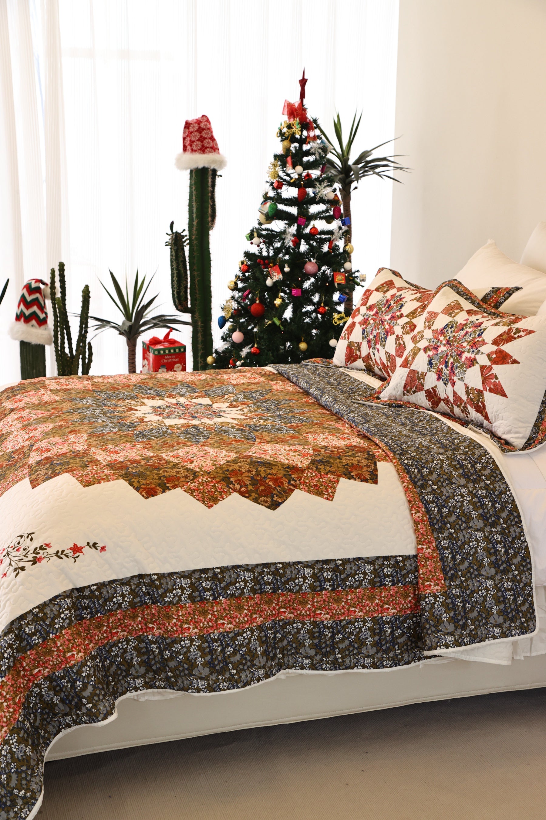 3 Piece Queen Size Lightweight Quilt Bedspread Set WX100