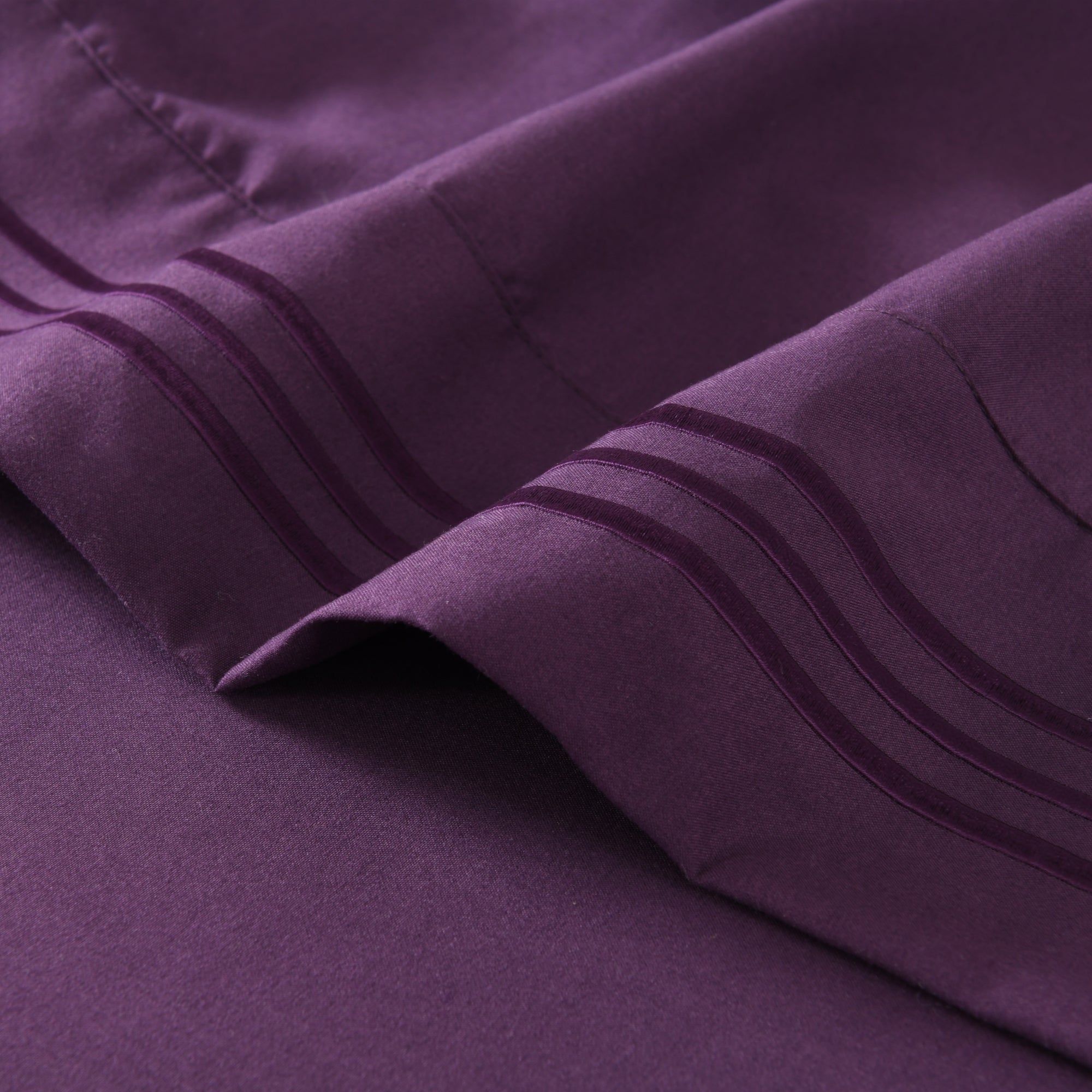 3/4 Piece Soft Solid Embroidered Bed Sheet Set Bedding Set