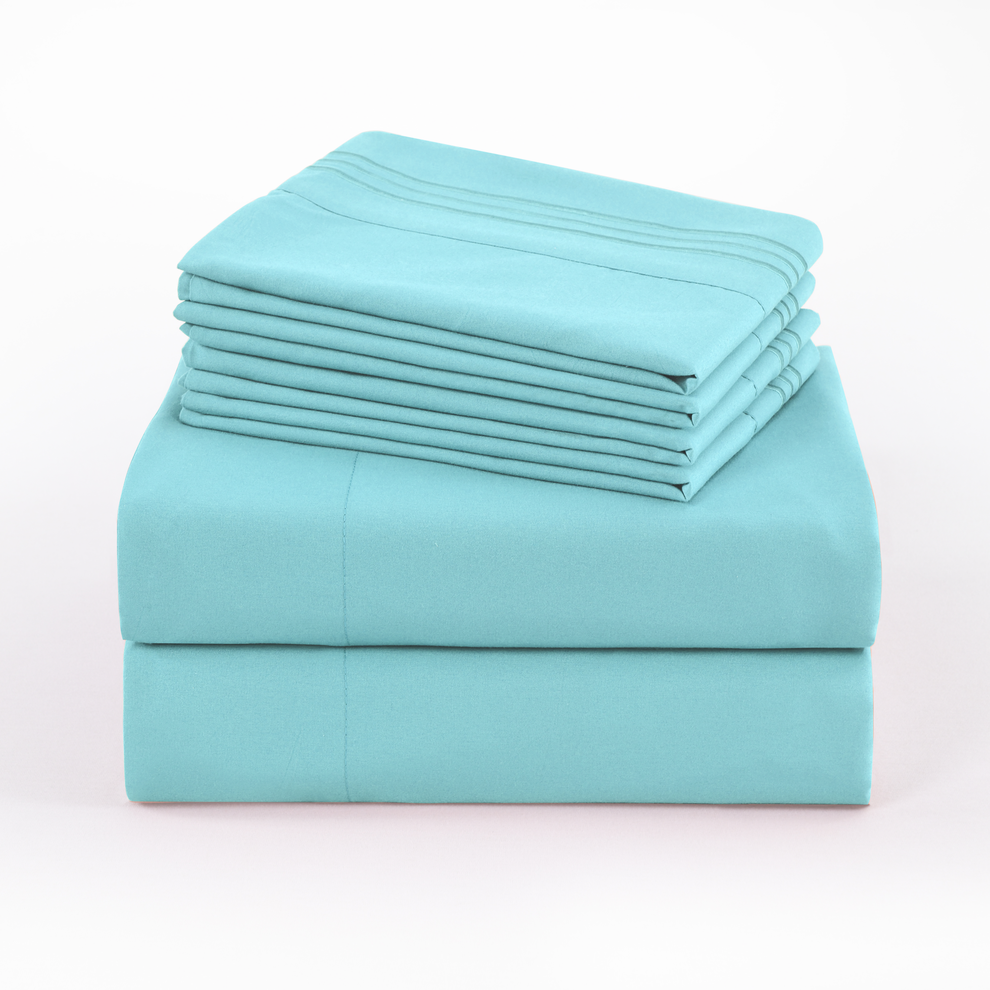 4/6 Piece Soft Solid Embroidered Bed Sheet Set