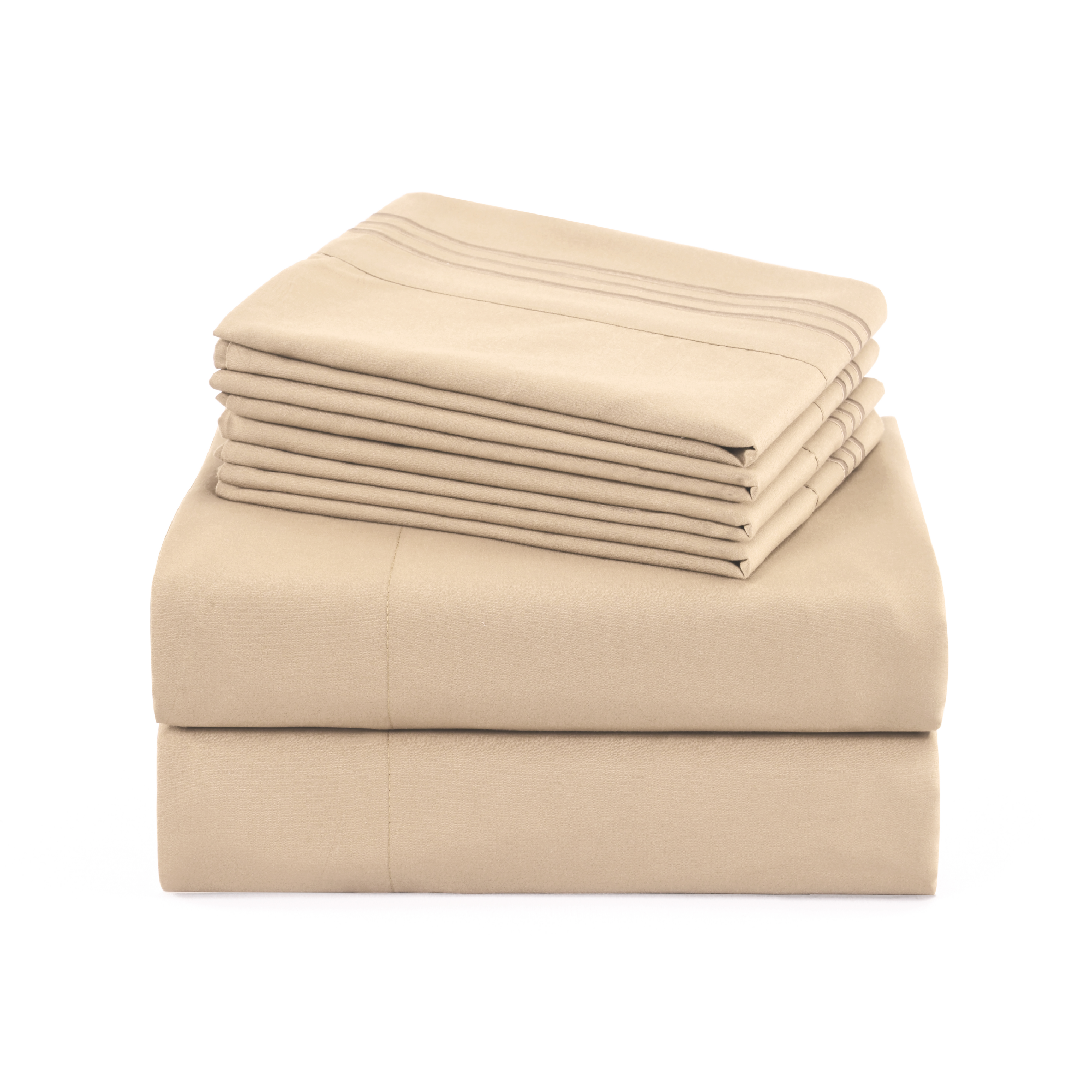 4/6 Piece Soft Solid Embroidered Bed Sheet Set