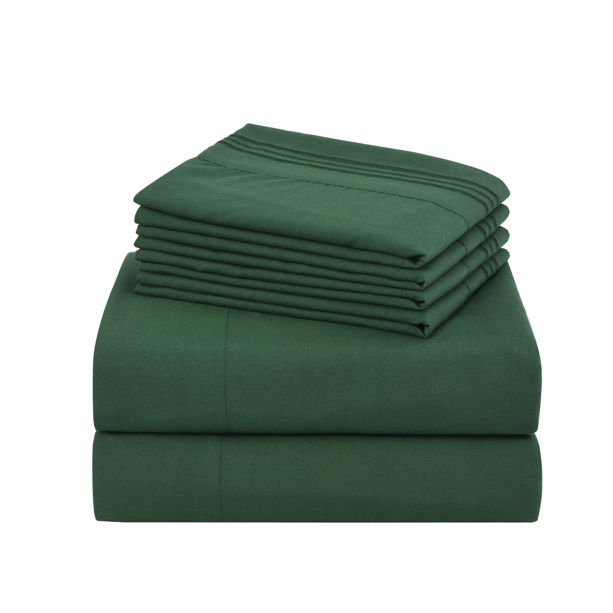 4/6 Piece Soft Solid Embroidered Bed Sheet Set