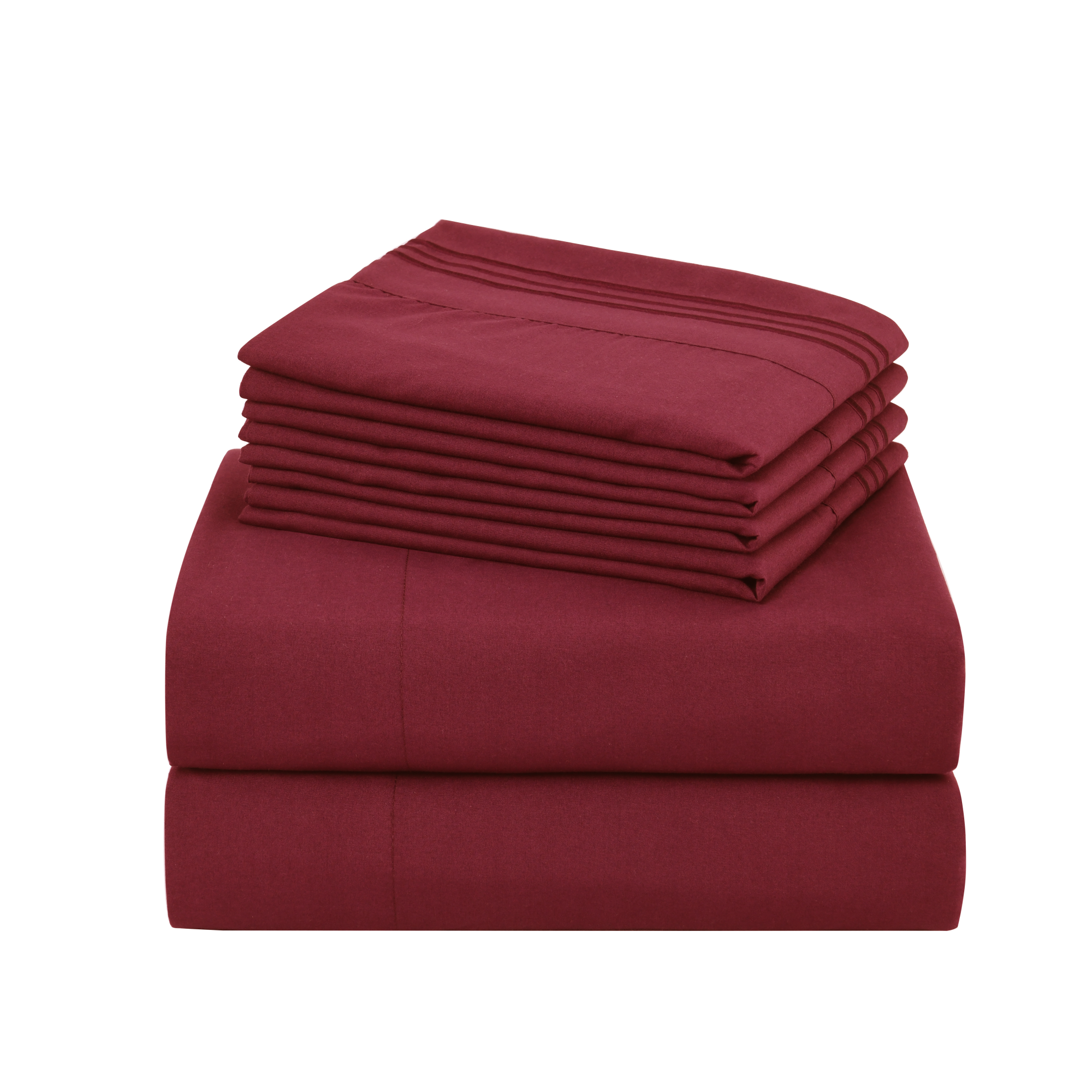 4/6 Piece Soft Solid Embroidered Bed Sheet Set