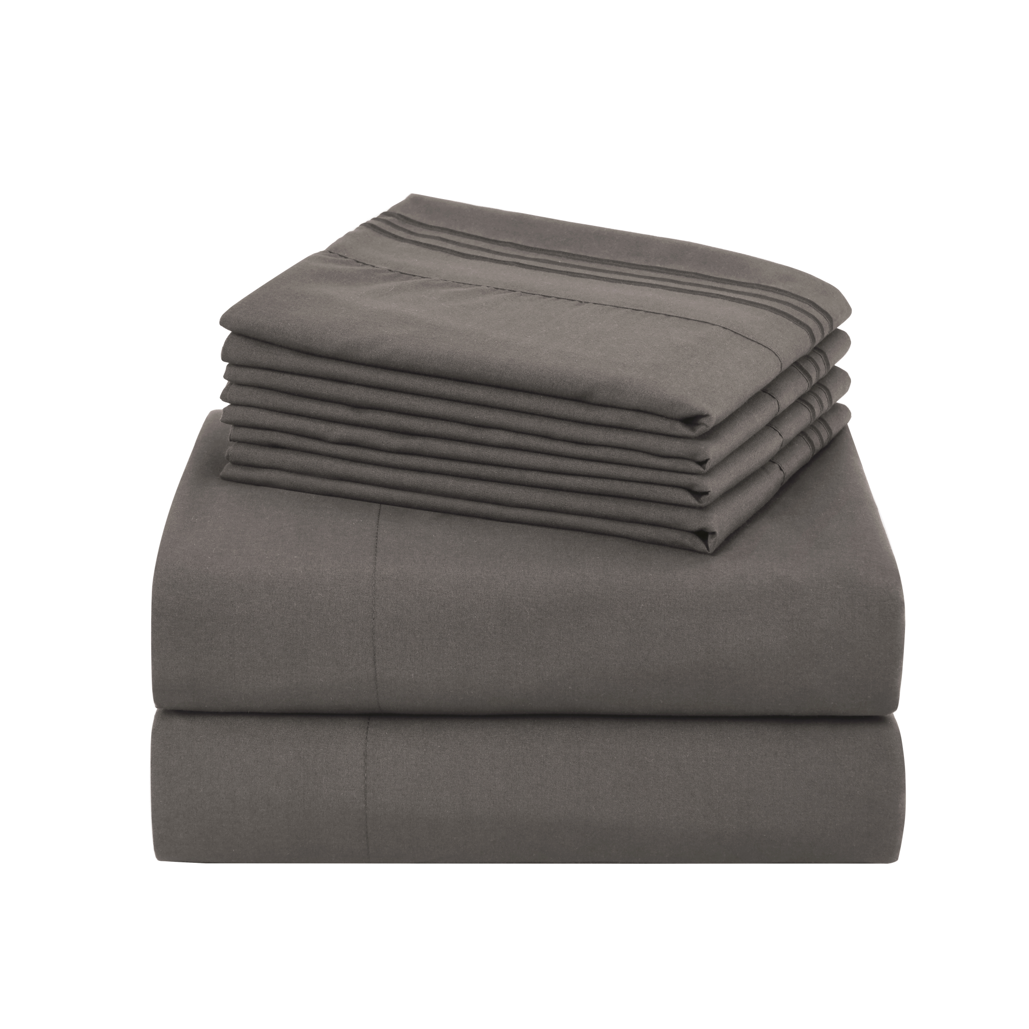 4/6 Piece Soft Solid Embroidered Bed Sheet Set