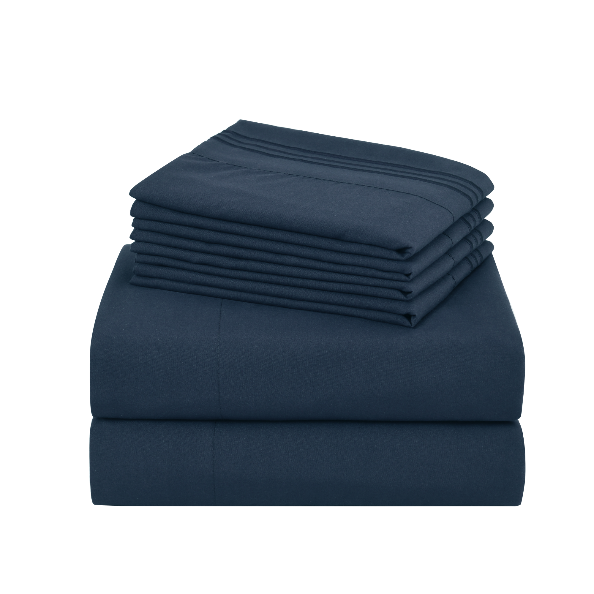 4/6 Piece Soft Solid Embroidered Bed Sheet Set