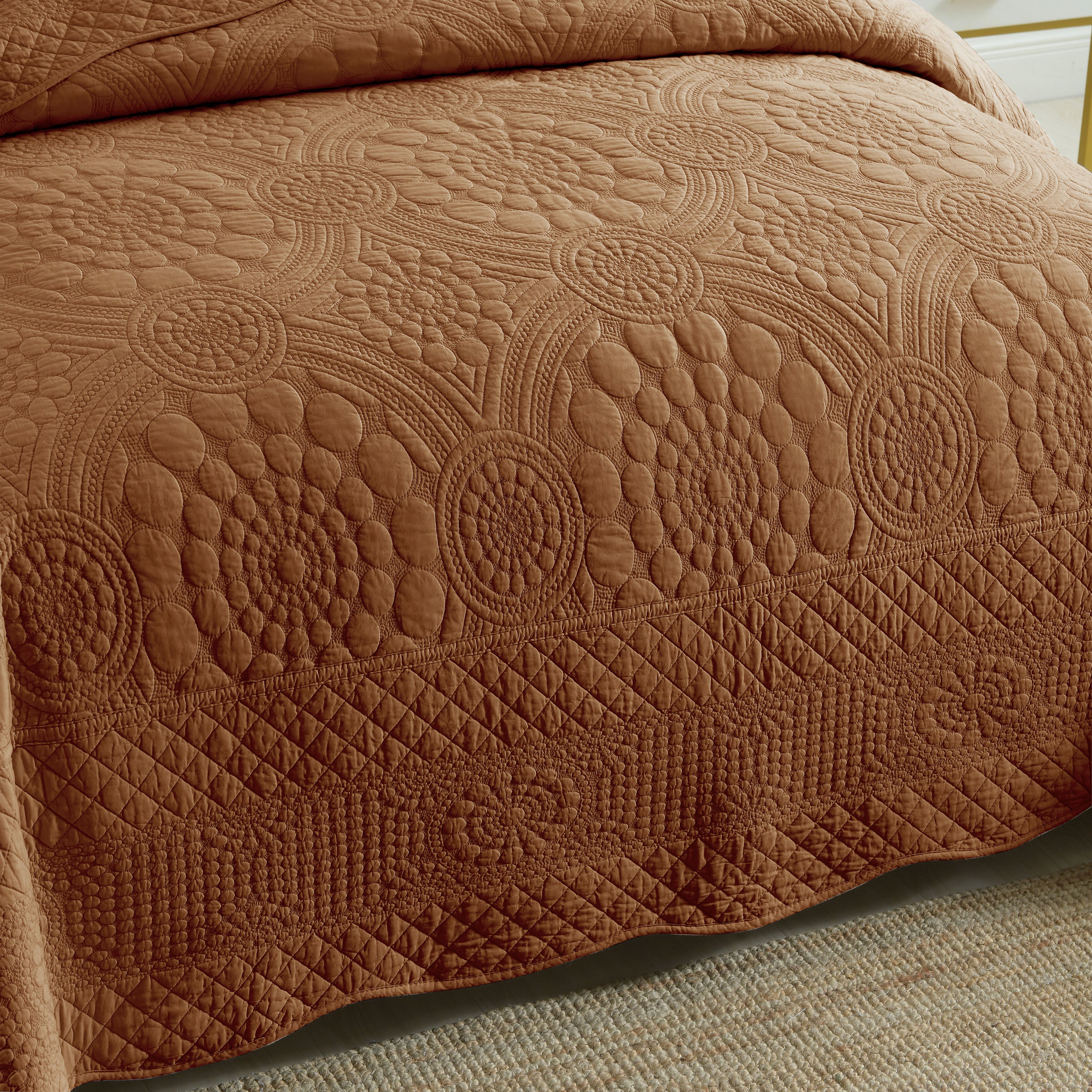 3 Piece 100% Cotton Quilt Set, Oversized Lightweight Quilted Bedspread TF