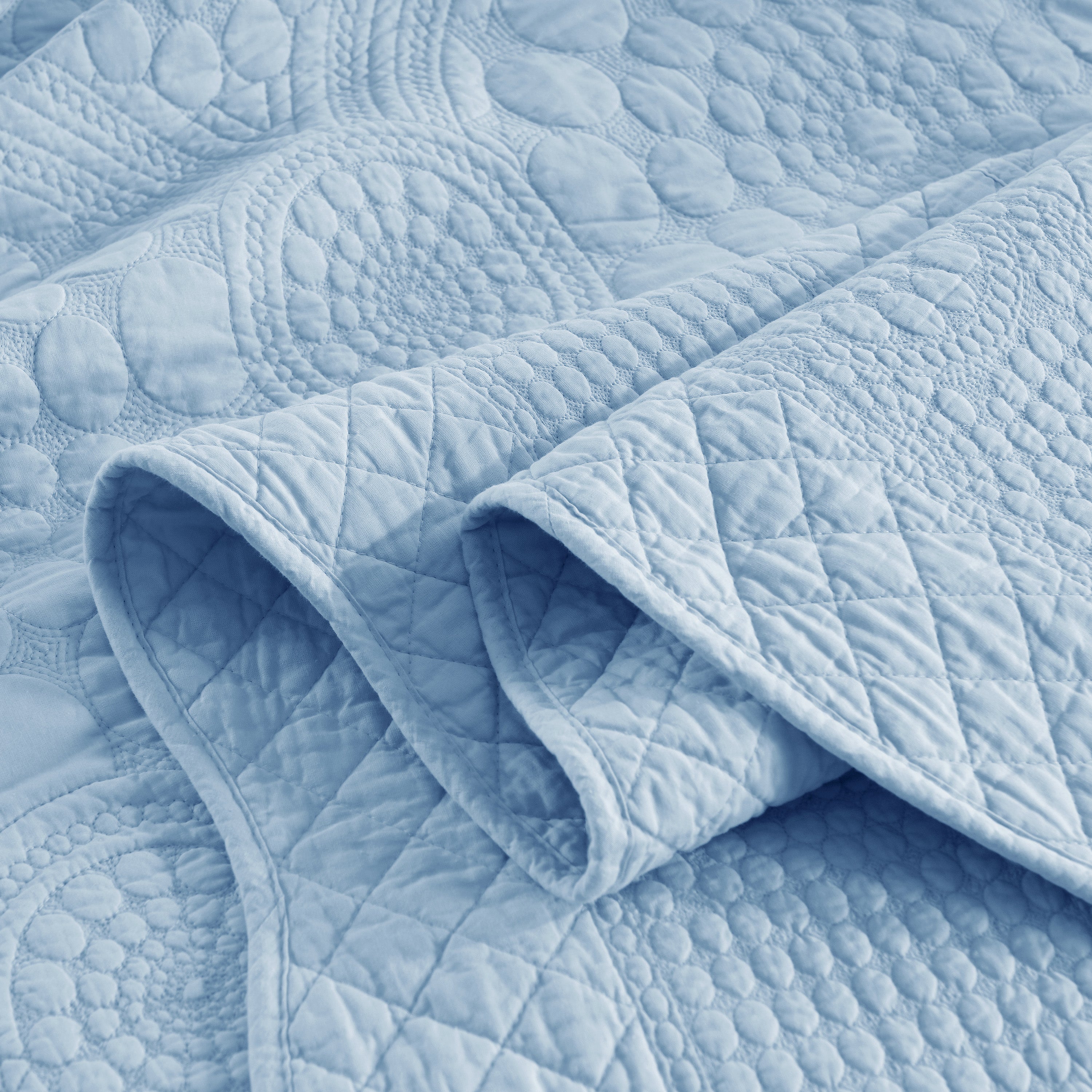 3 Piece 100% Cotton Quilt Set, Oversized Lightweight Quilted Bedspread TF