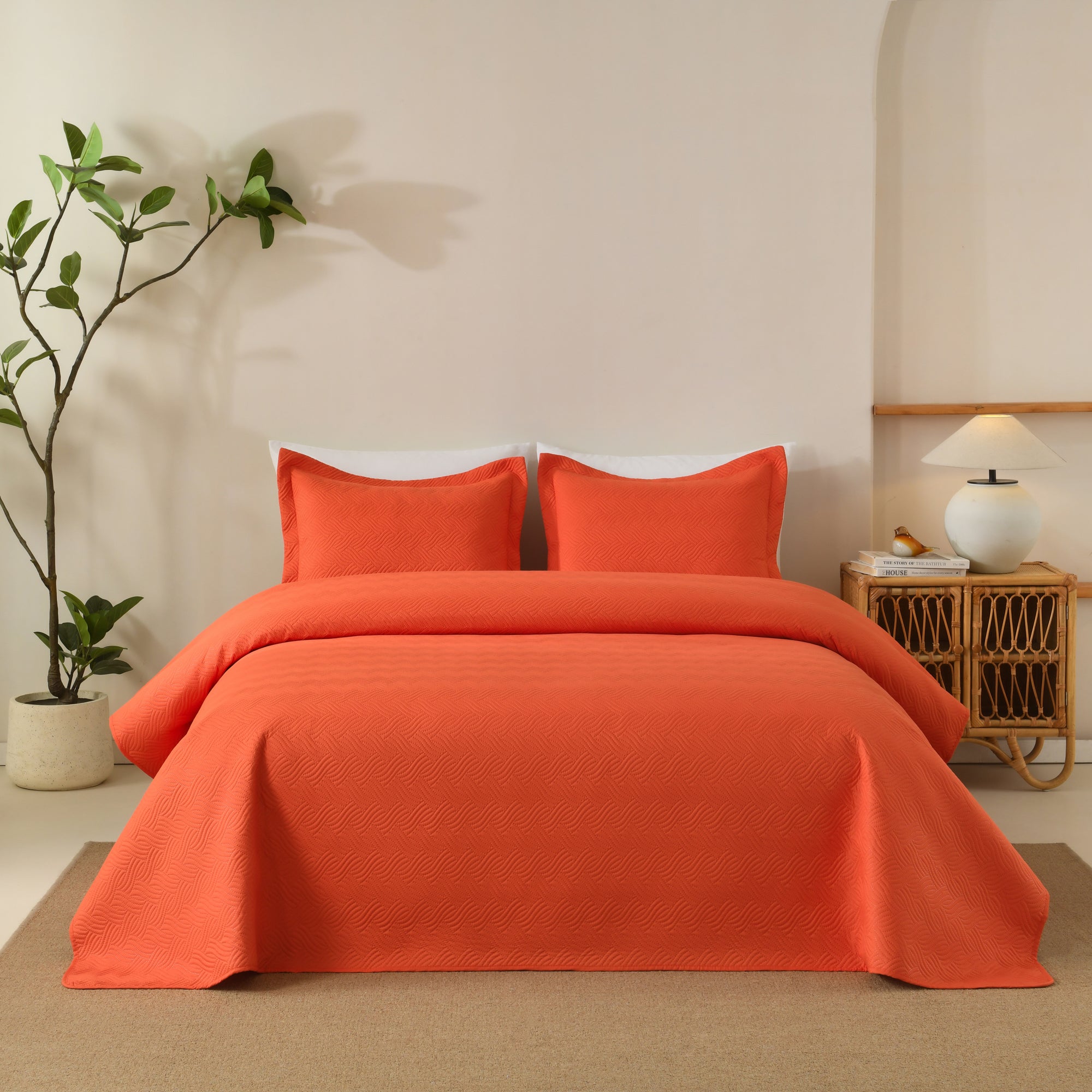 100% Polyester Ultrasonic Quilted Lightweight Quilt Bedspread Set