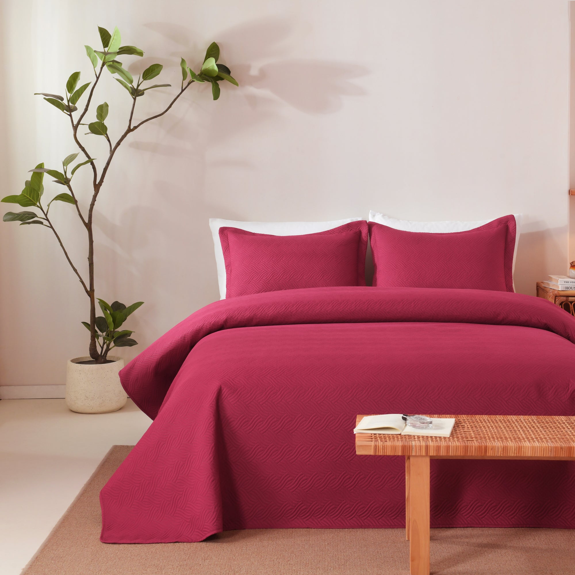 100% Polyester Ultrasonic Quilted Lightweight Quilt Bedspread Set