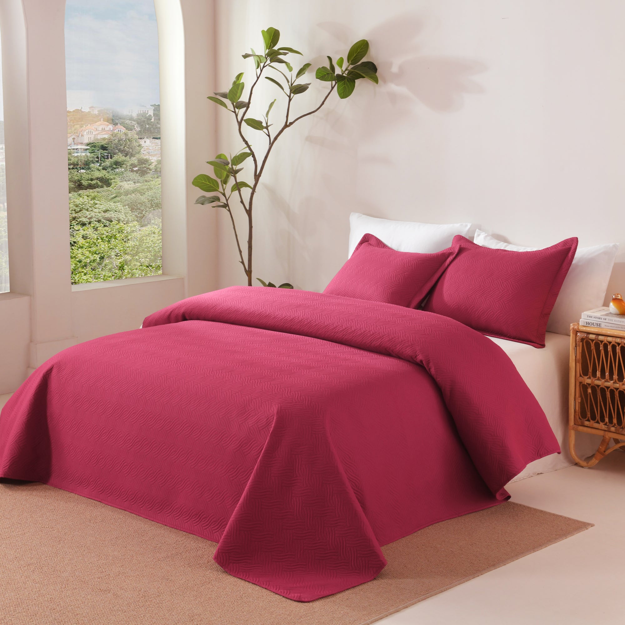100% Polyester Ultrasonic Quilted Lightweight Quilt Bedspread Set