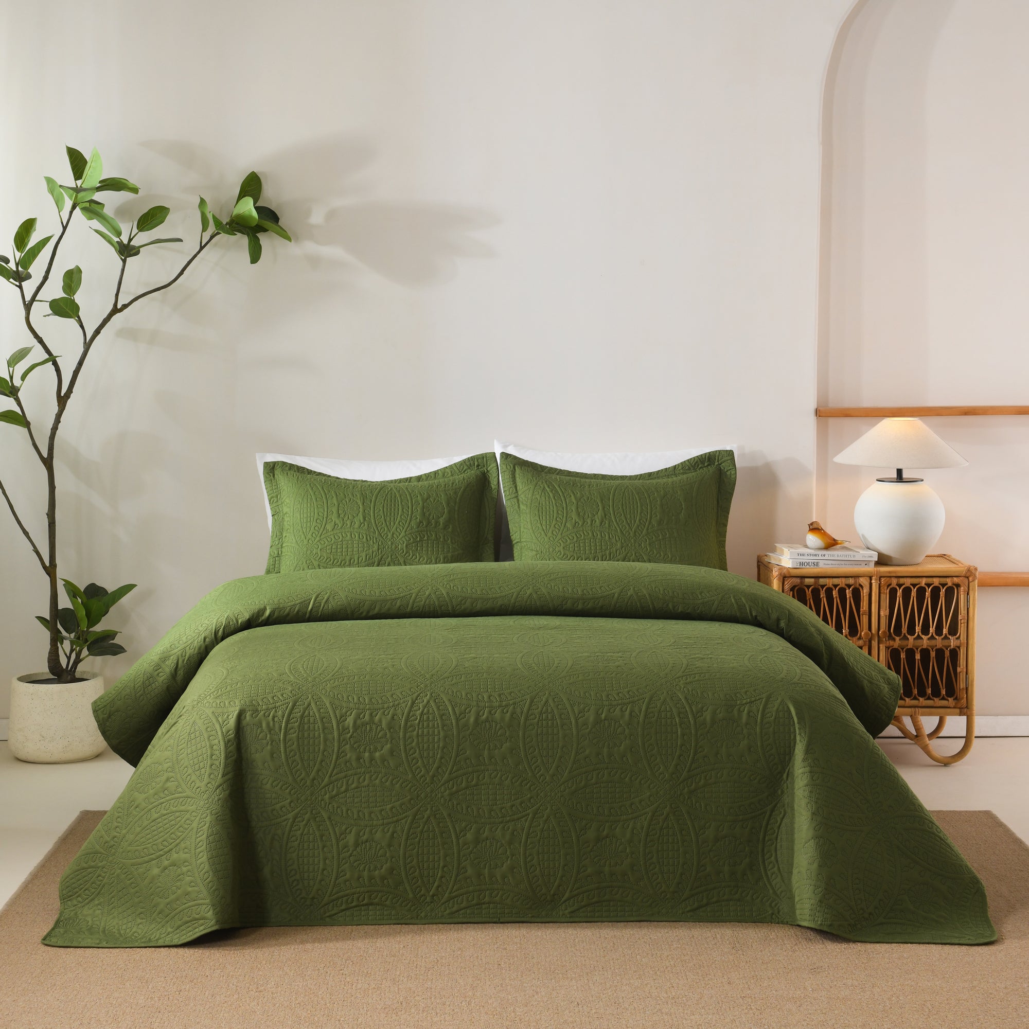 100% Polyester Ultrasonic Quilted Lightweight Quilt Bedspread Set