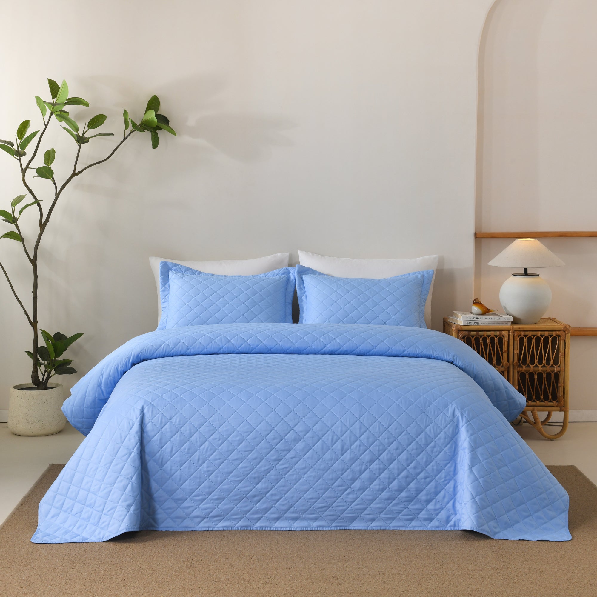100% Polyester Ultrasonic Quilted Lightweight Quilt Bedspread Set