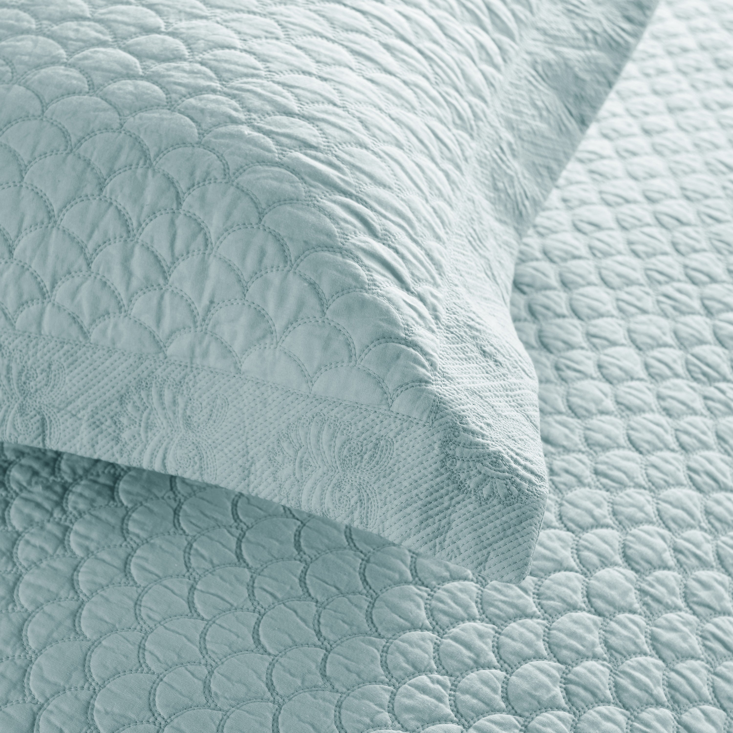 3 Piece 100% Cotton Oversized Lightweight Quilt Set Bedspread TM