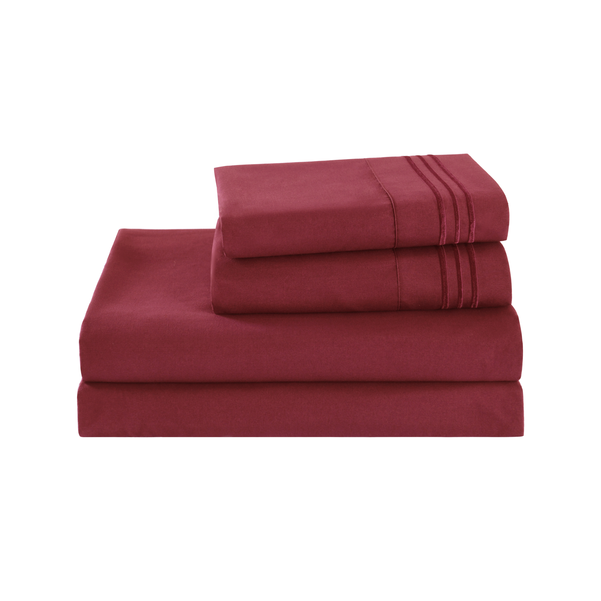 3/4 Piece Soft Solid Embroidered Bed Sheet Set Bedding Set