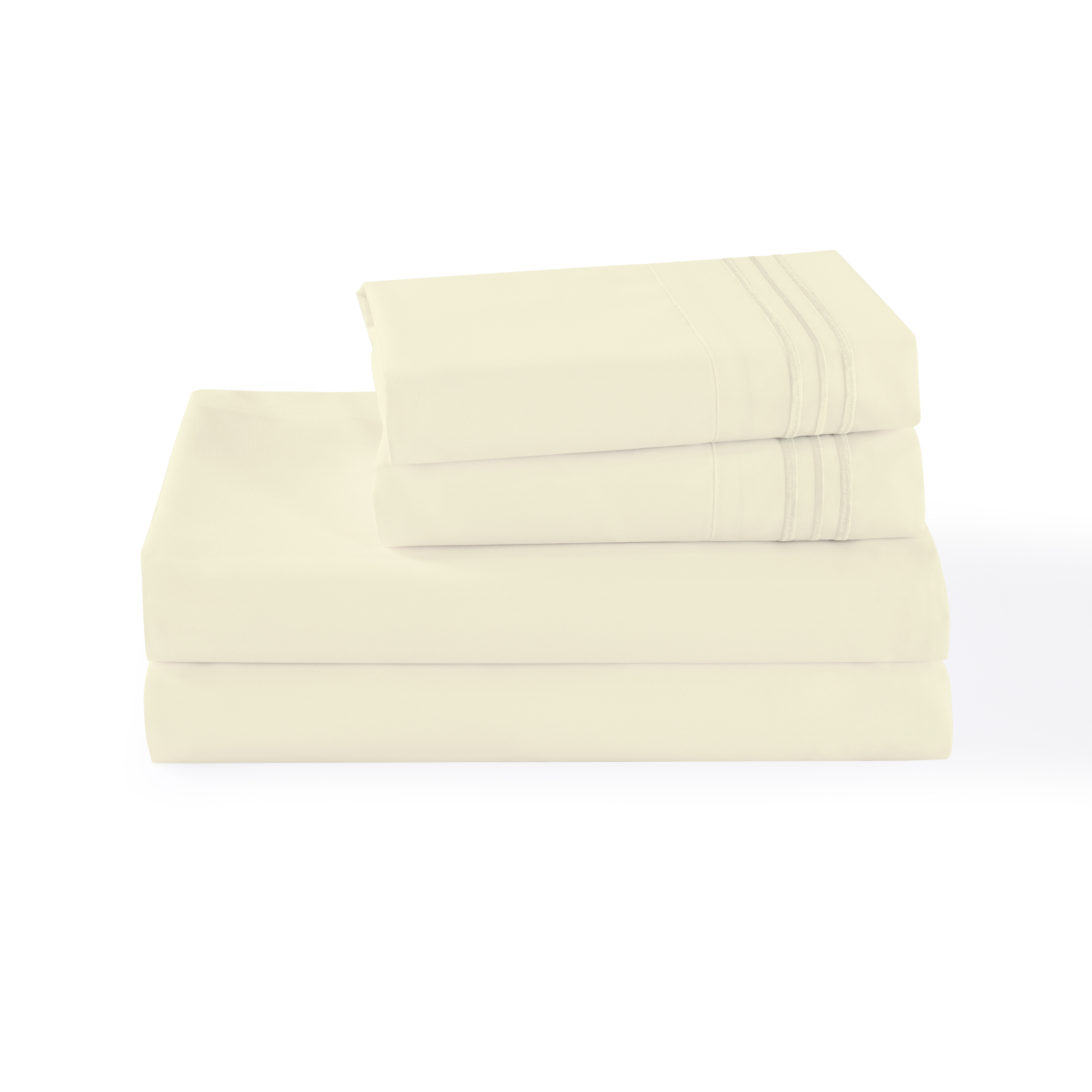 3/4 Piece Soft Solid Embroidered Bed Sheet Set Bedding Set