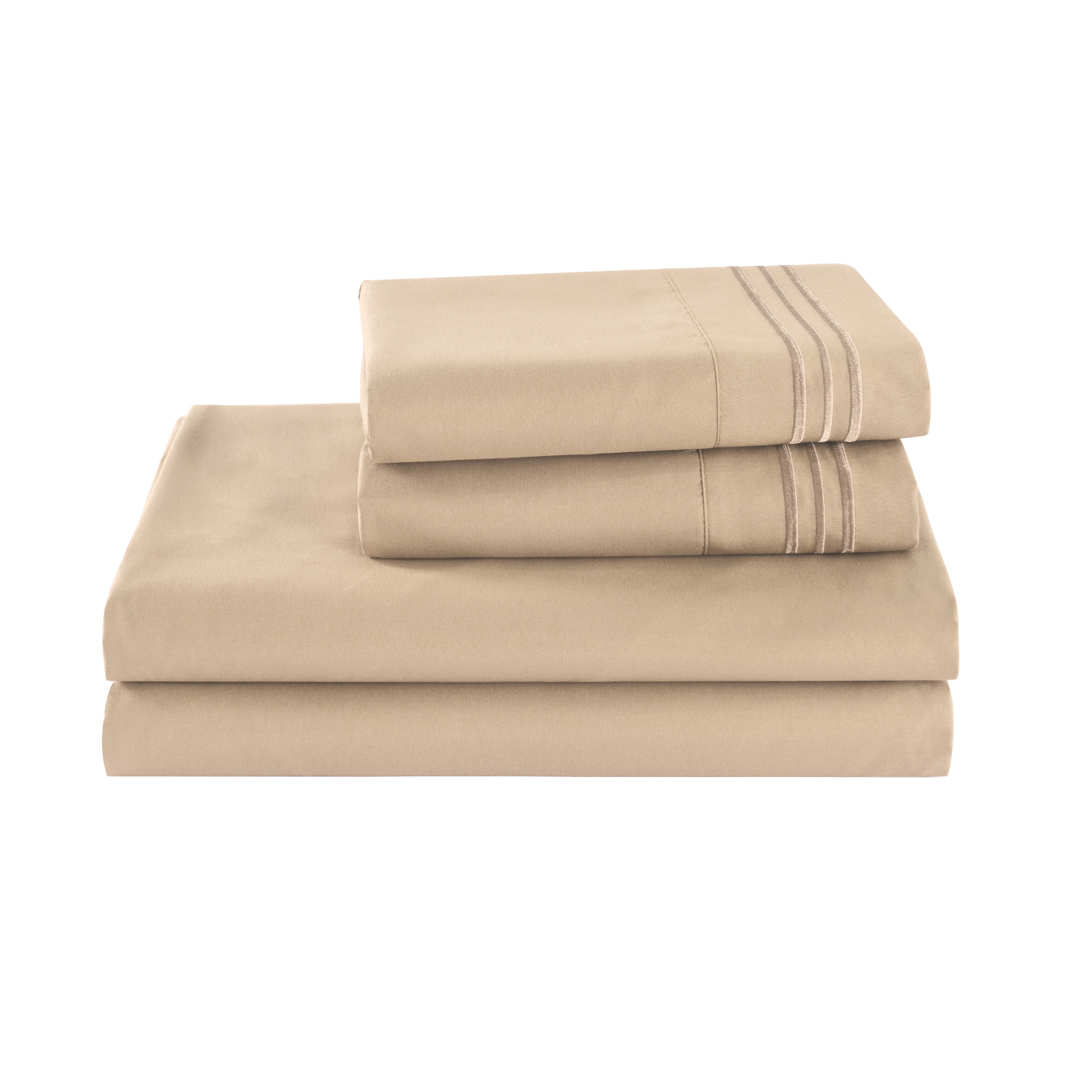 3/4 Piece Soft Solid Embroidered Bed Sheet Set Bedding Set
