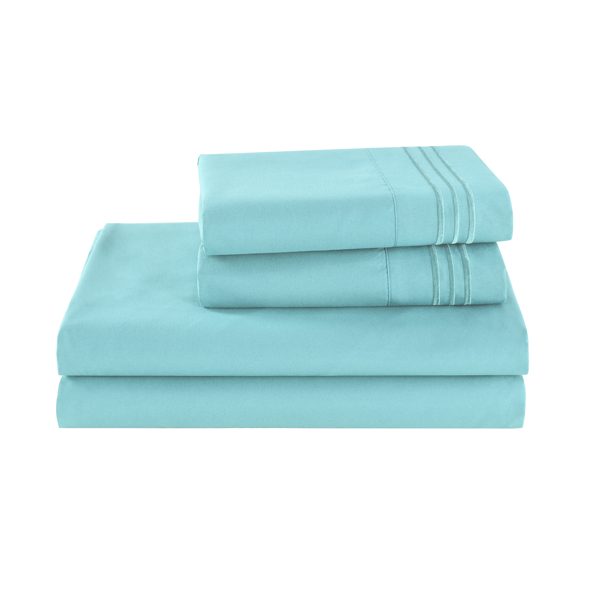 3/4 Piece Soft Solid Embroidered Bed Sheet Set Bedding Set