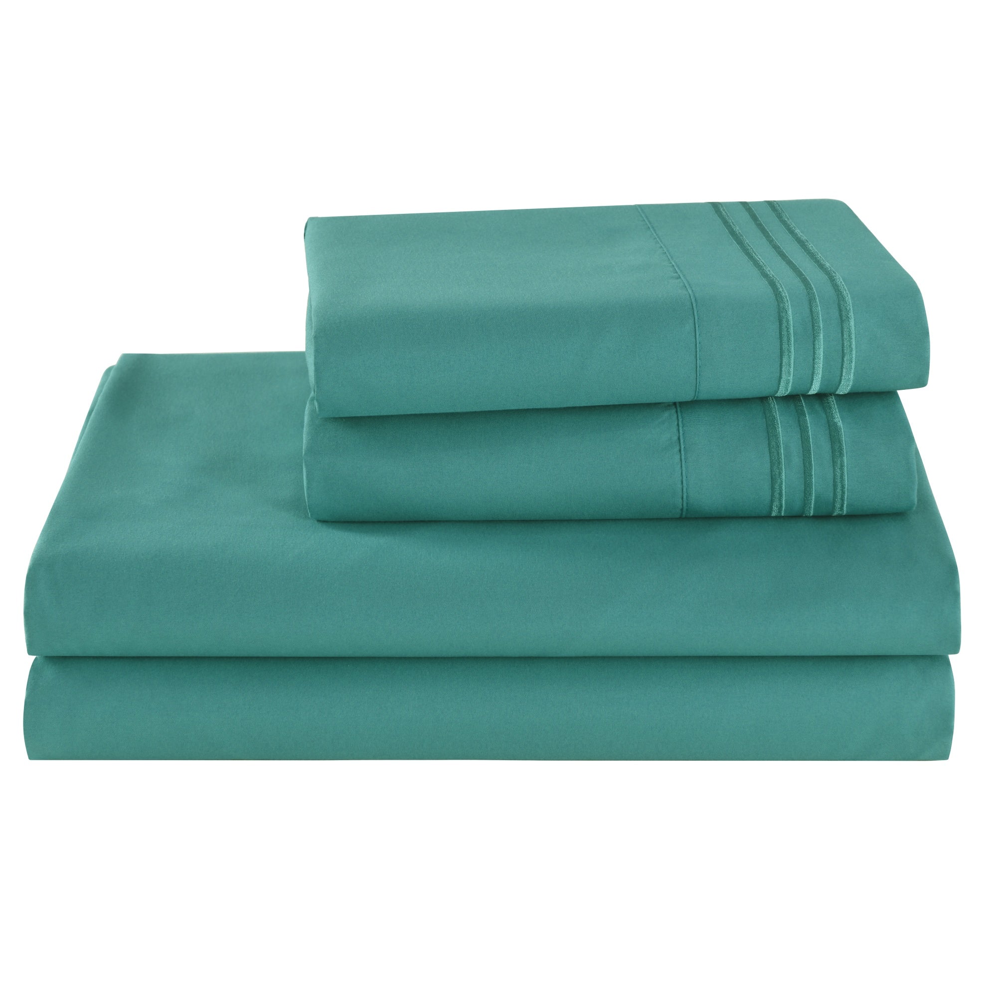 3/4 Piece Soft Solid Embroidered Bed Sheet Set Bedding Set