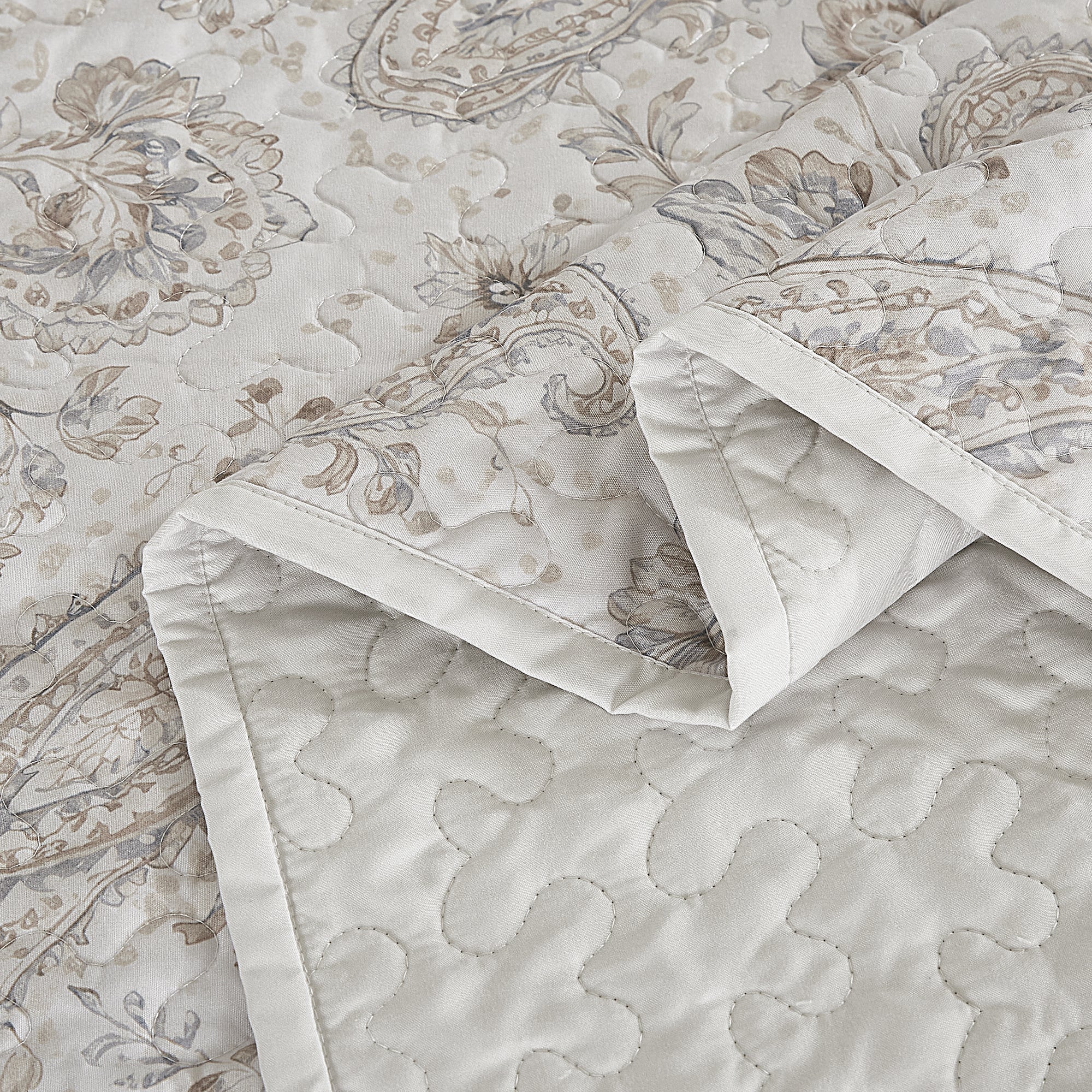 3 Piece Lightweight Quilt Bedspread Set Reversible Floral Botanical
