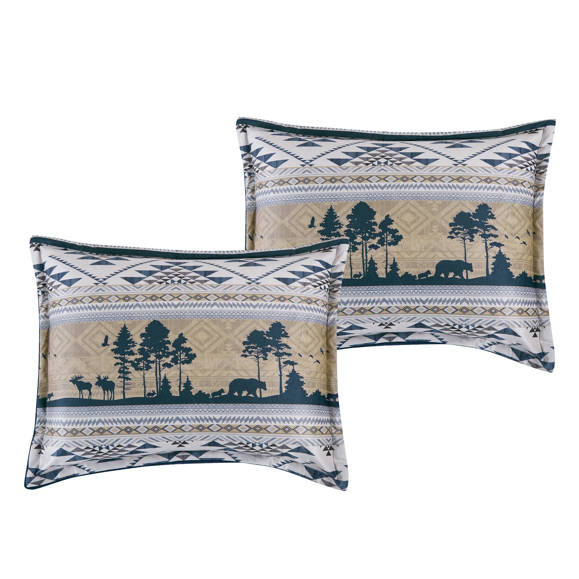 Southwestern Lodge 5-Piece Velvet Comforter Set with Sherpa Backing